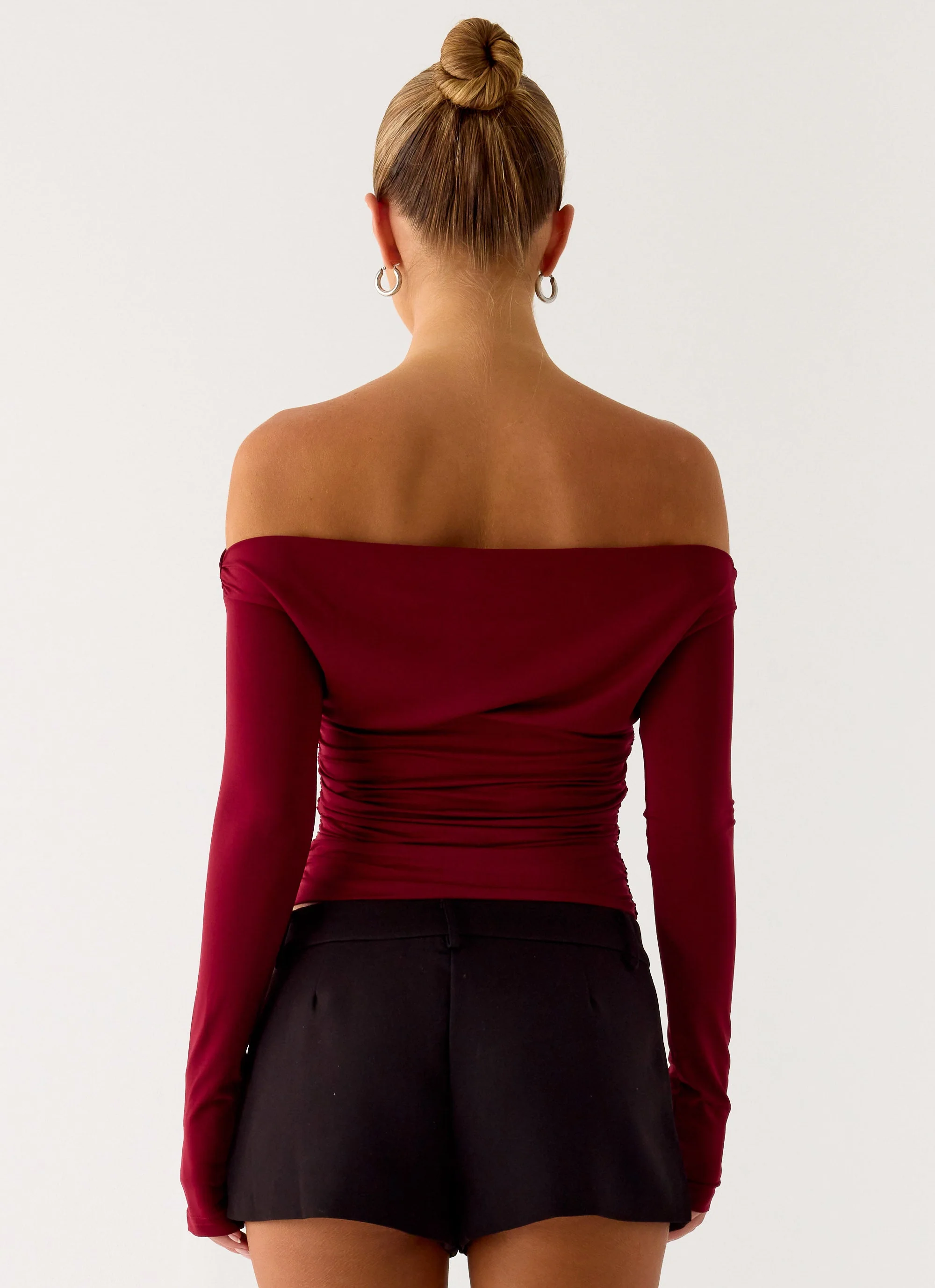 Reva Long Sleeve Top - Maroon - Image 6