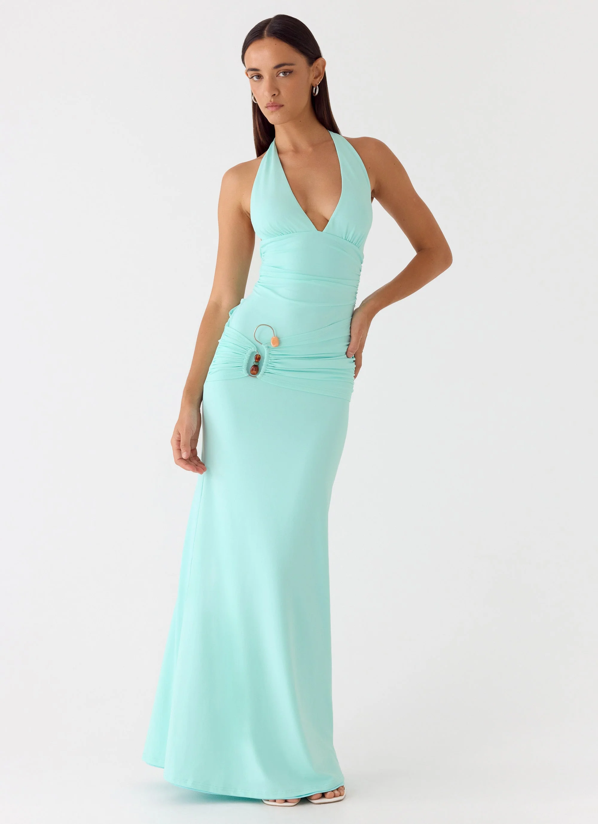 Rhia Halter Maxi Dress - Mint - Image 6