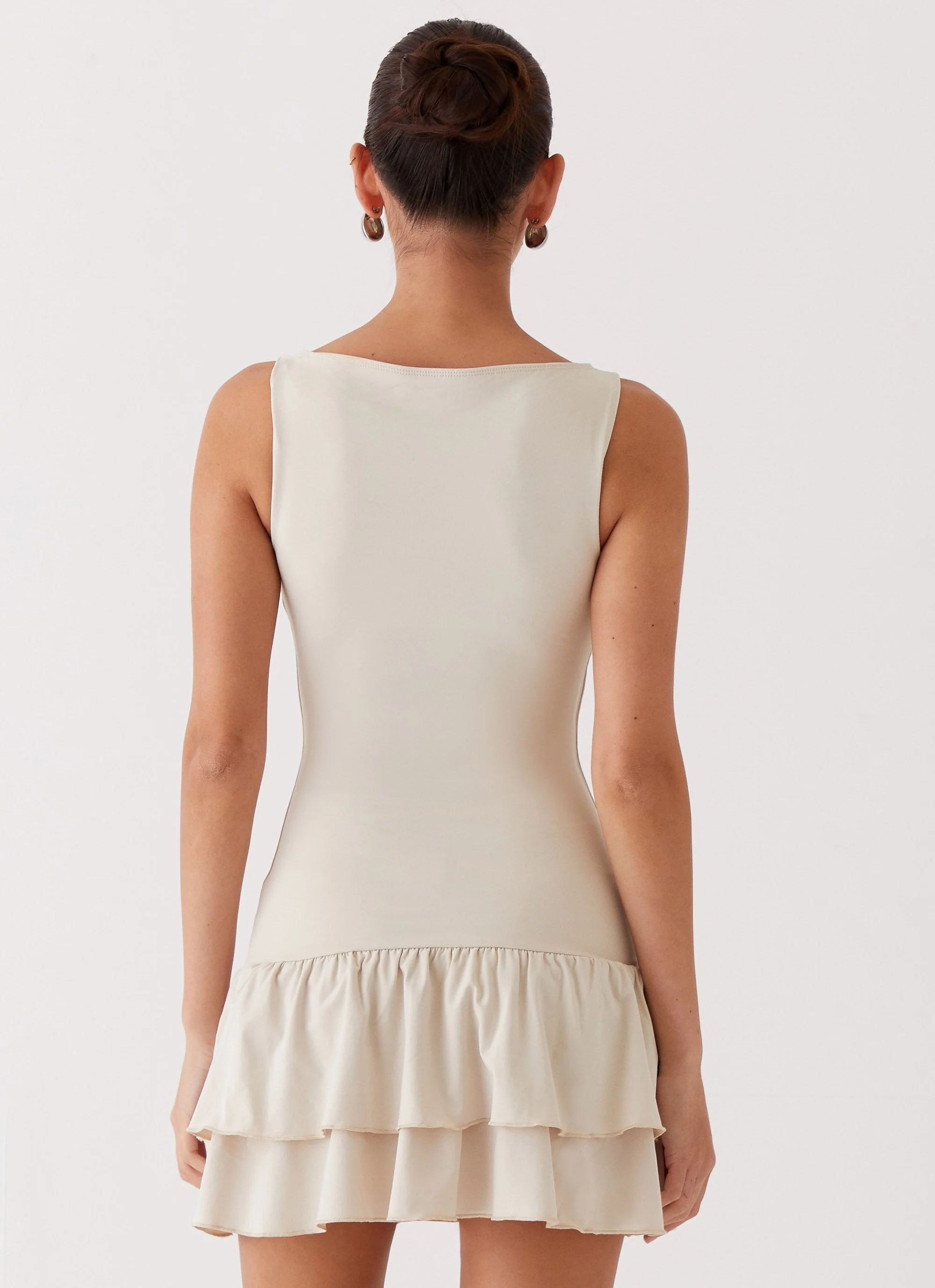 Rhiannon Frill Mini Dress - Ivory - Image 4