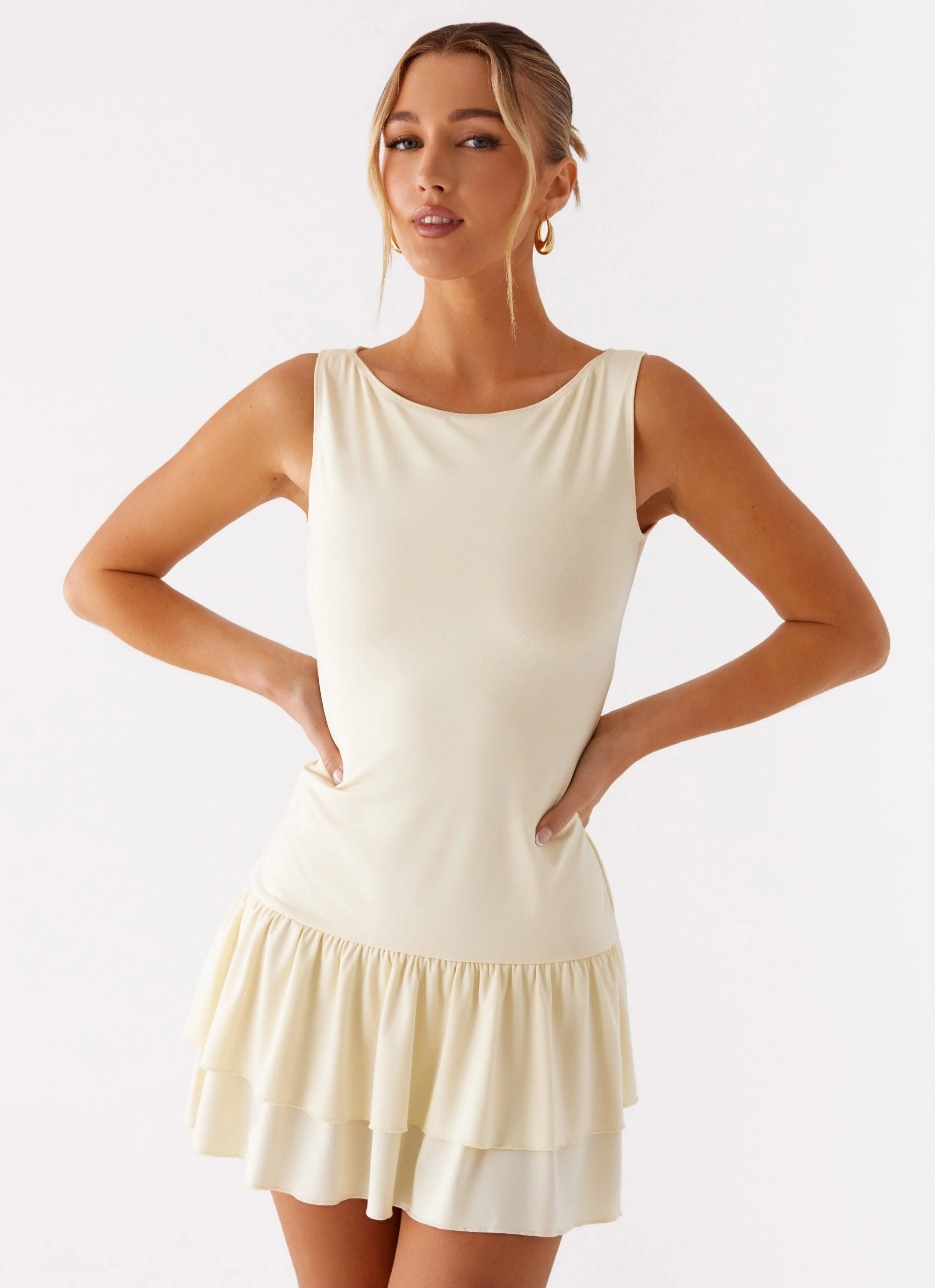 Rhiannon Frill Mini Dress - Yellow - Image 6