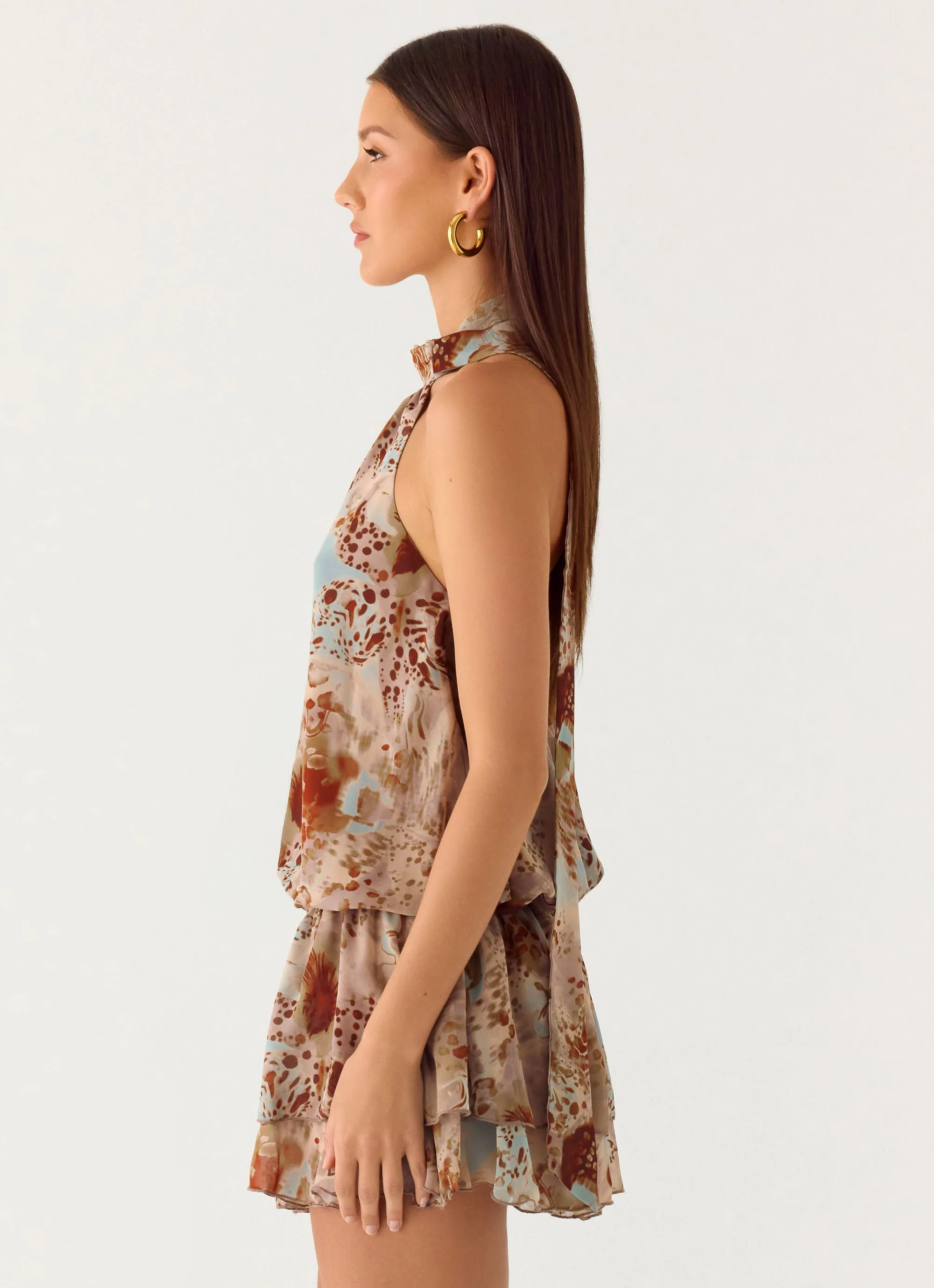 Rhodanthe Drop Waist Mini Dress - Desert Blur - Image 2
