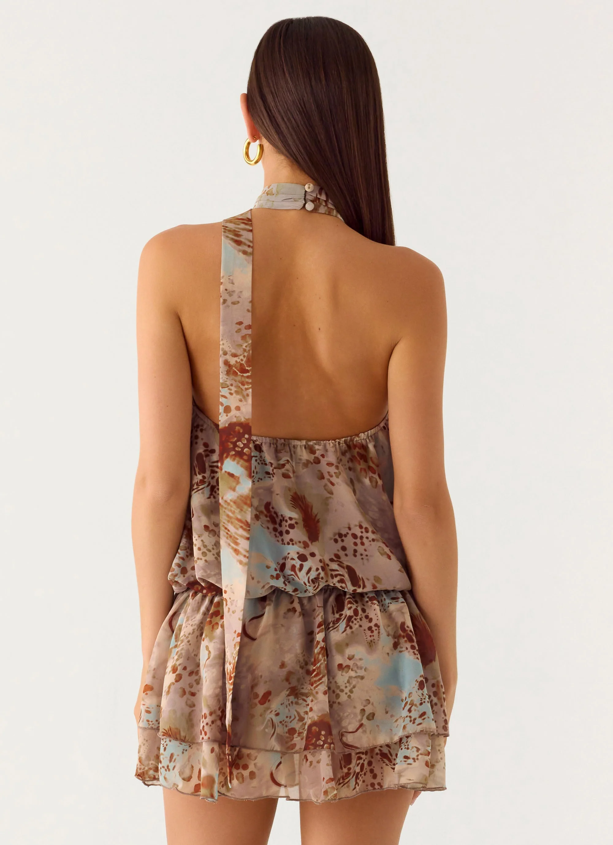 Rhodanthe Drop Waist Mini Dress - Desert Blur - Image 3