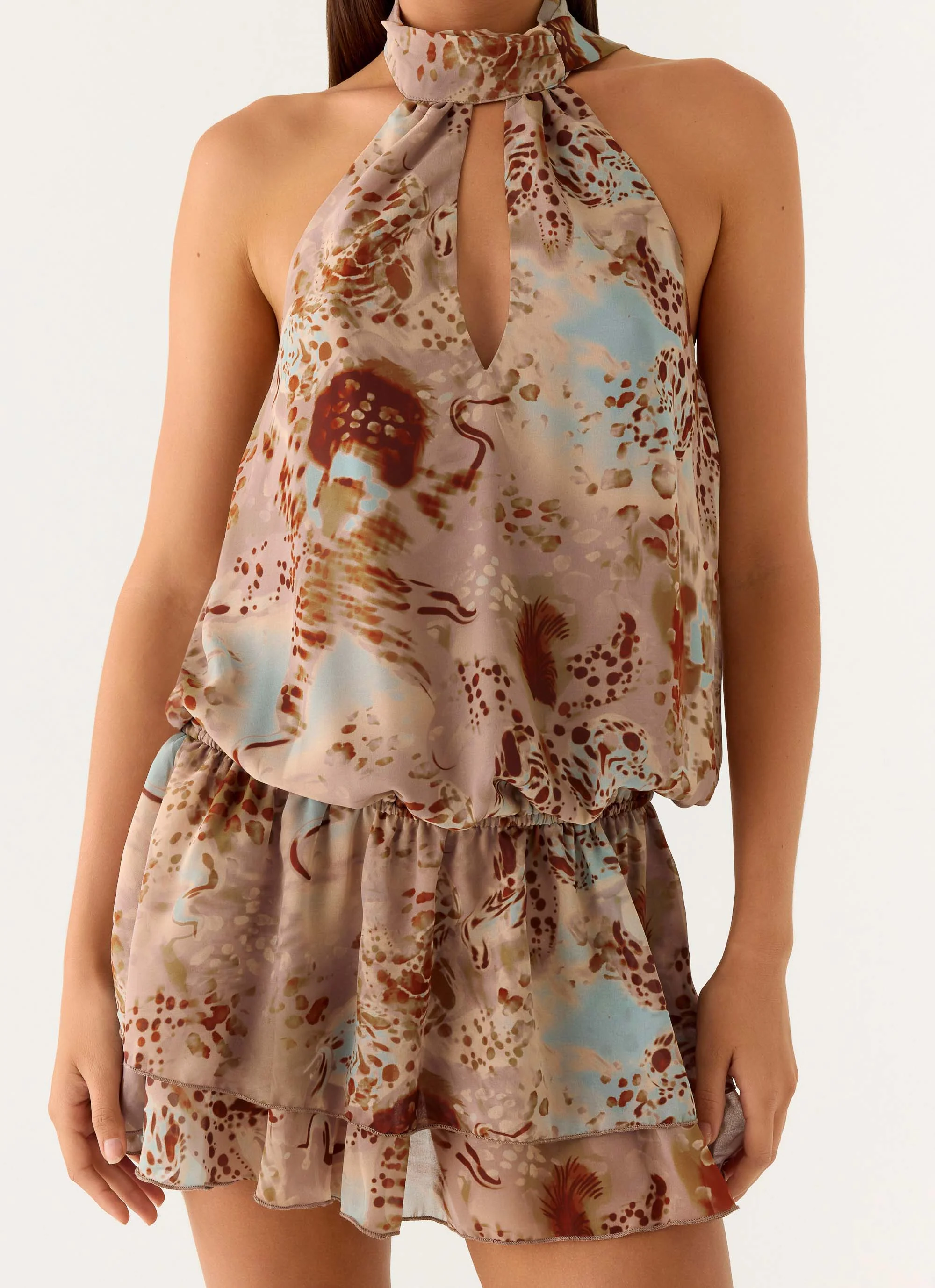 Rhodanthe Drop Waist Mini Dress - Desert Blur - Image 5