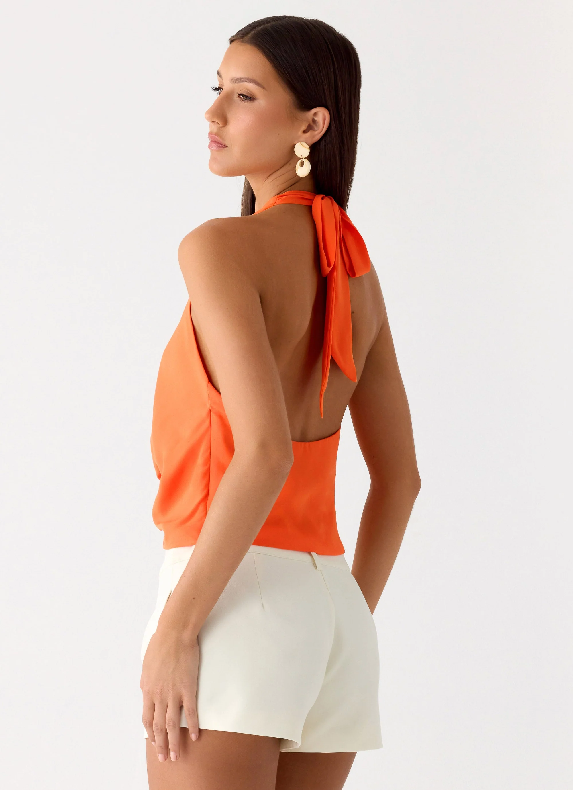 Right Back Halter Top - Orange - Image 4