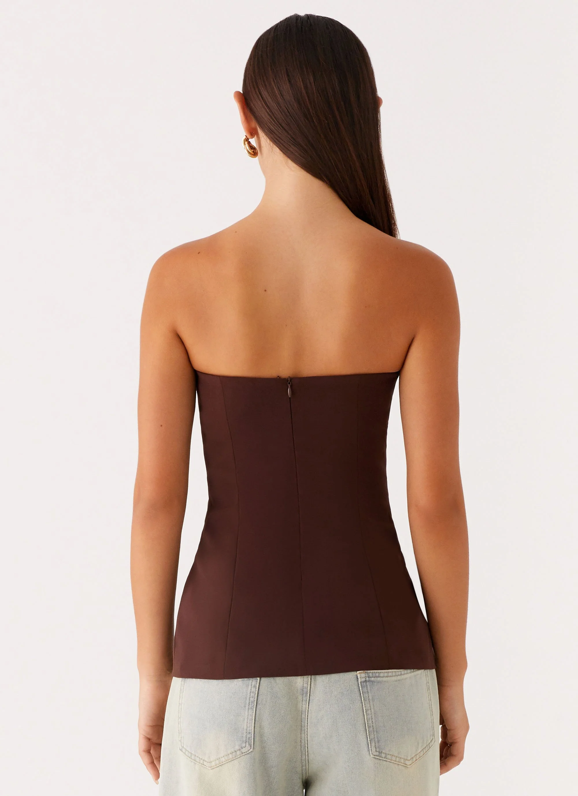 Riveria Strapless Top - Chocolate - Image 4