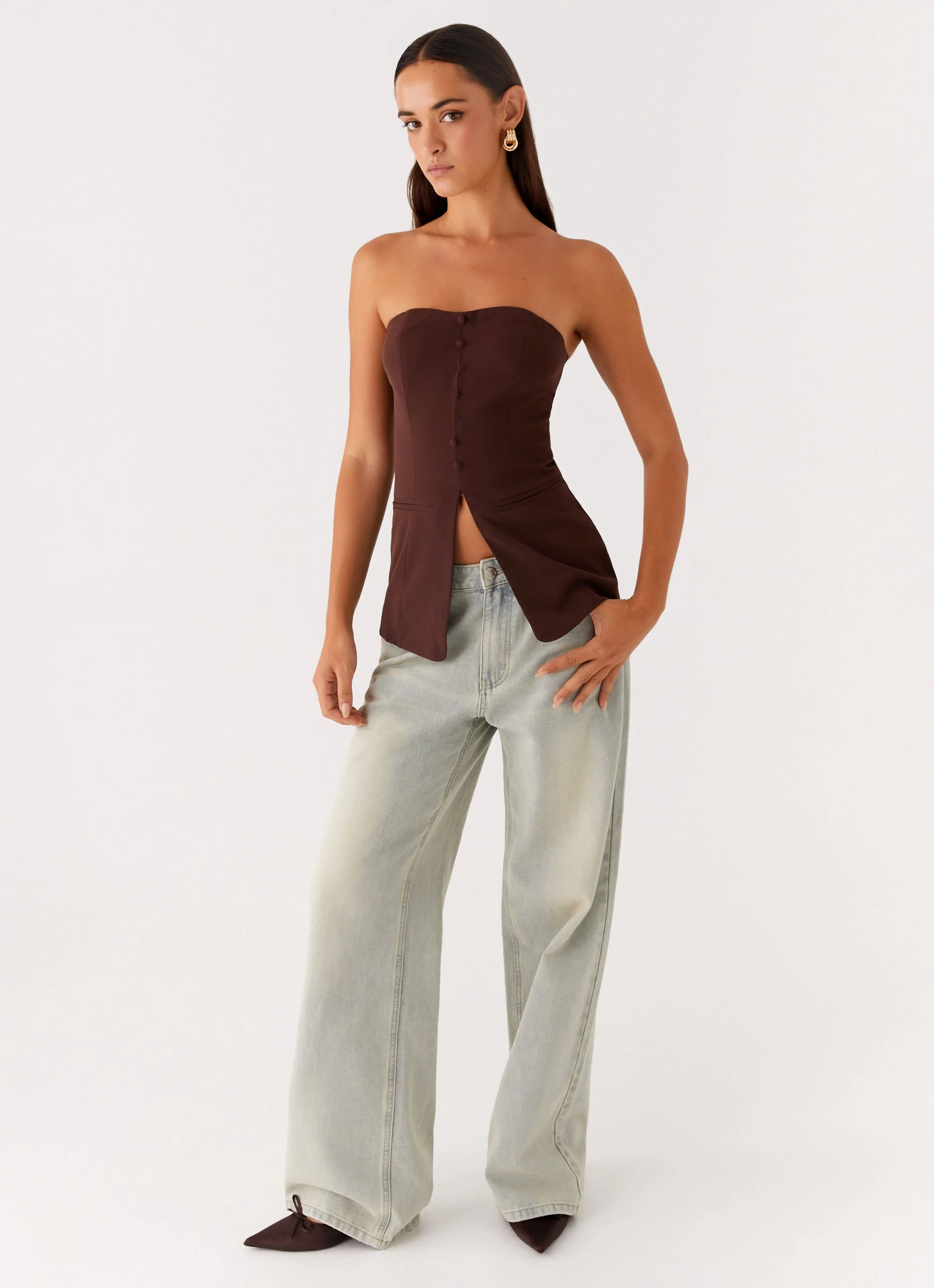 Riveria Strapless Top - Chocolate - Image 6