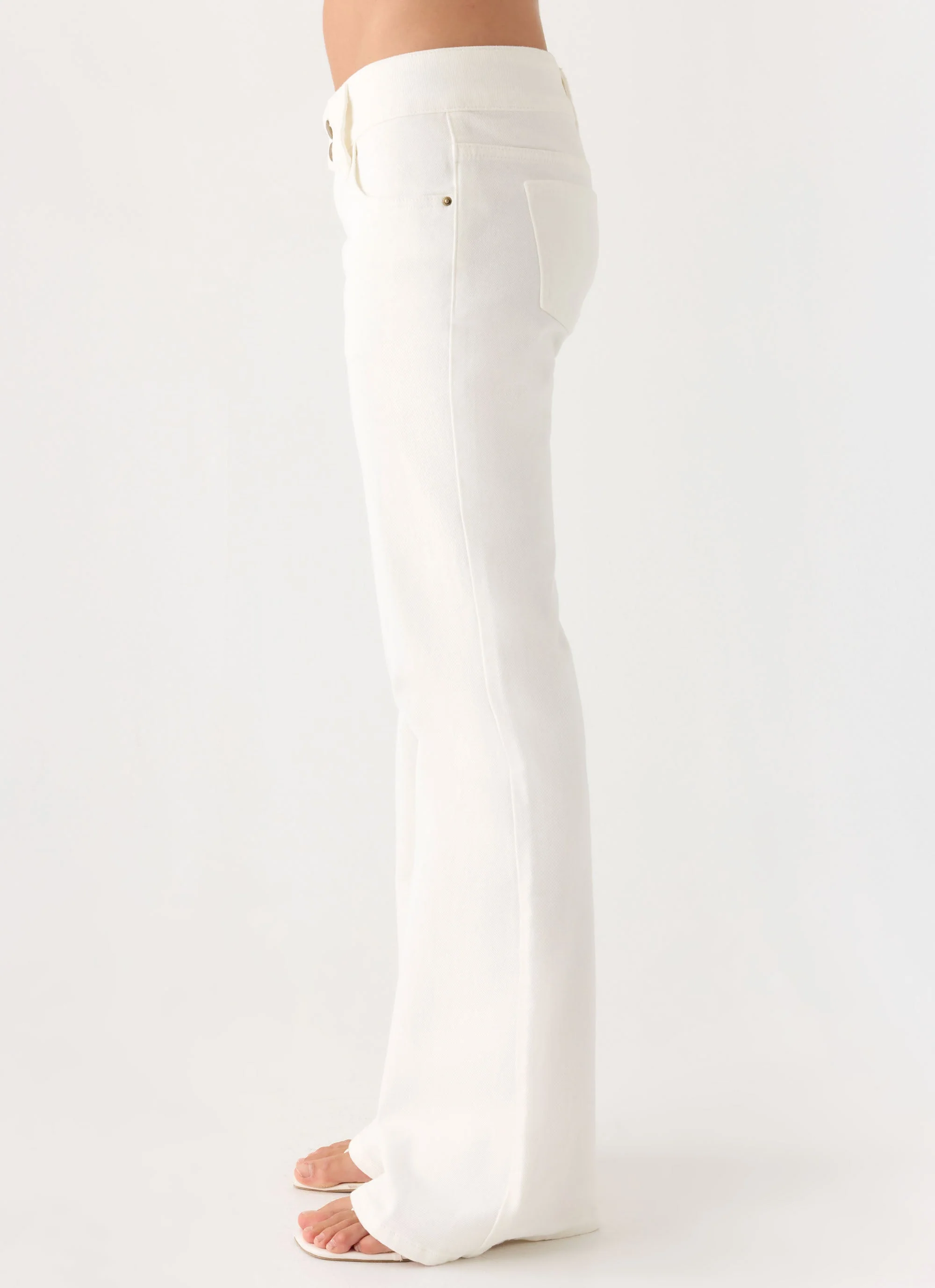 Robbie Super Low Denim Jeans - White - Image 2
