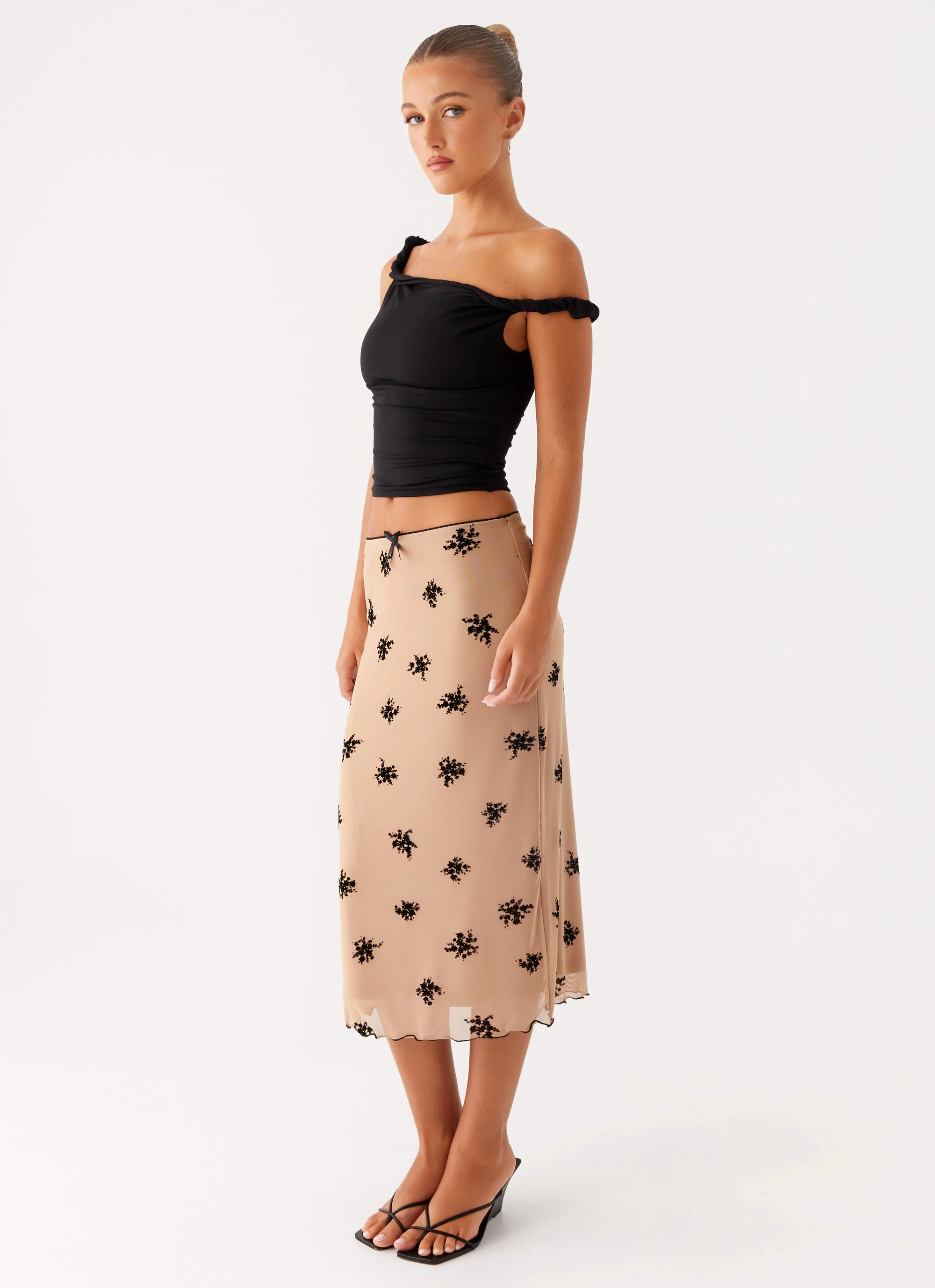 Rocca Midi Skirt - Nude - Image 2