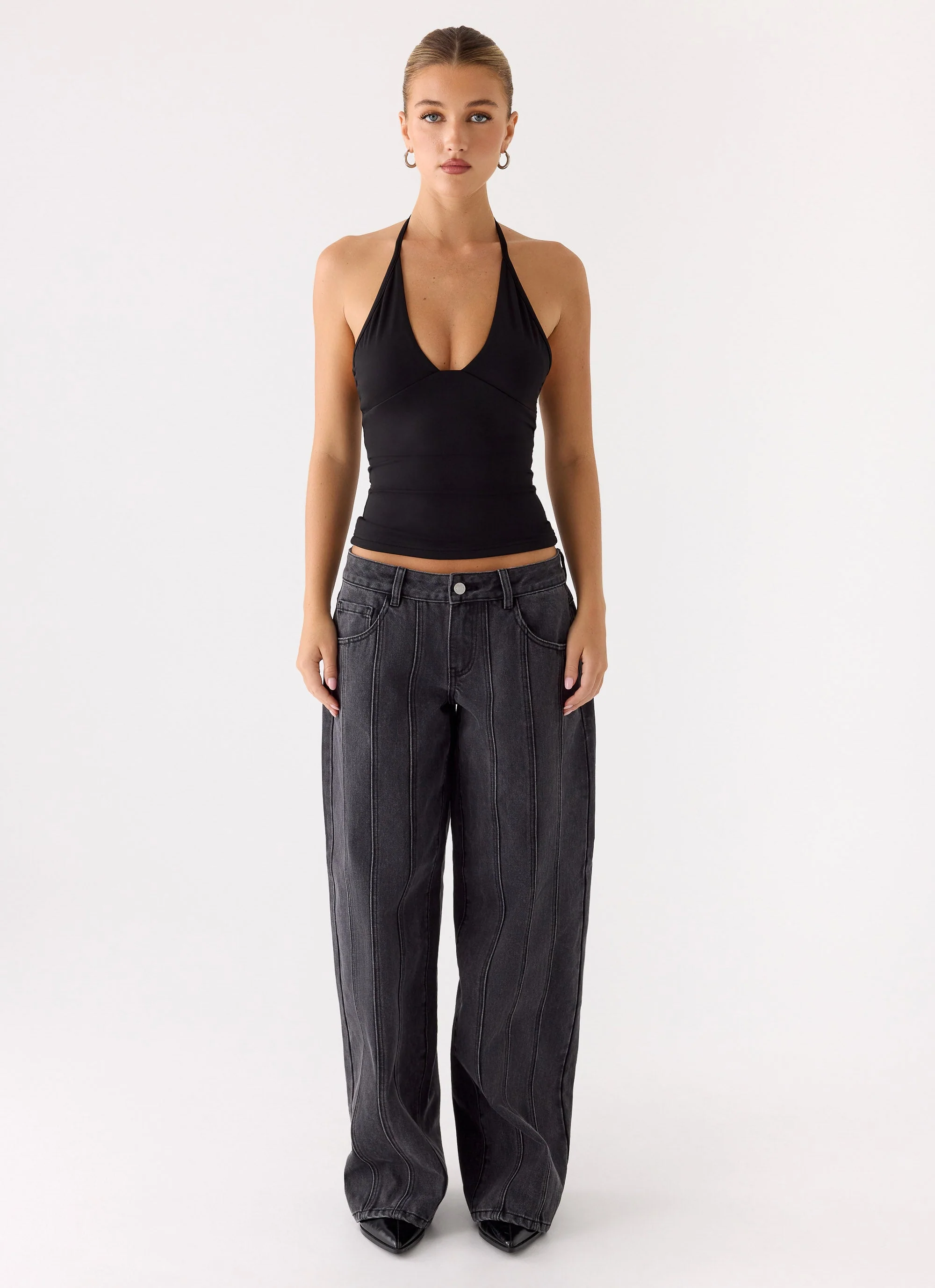 Roll Out Halter Top - Black - Image 2
