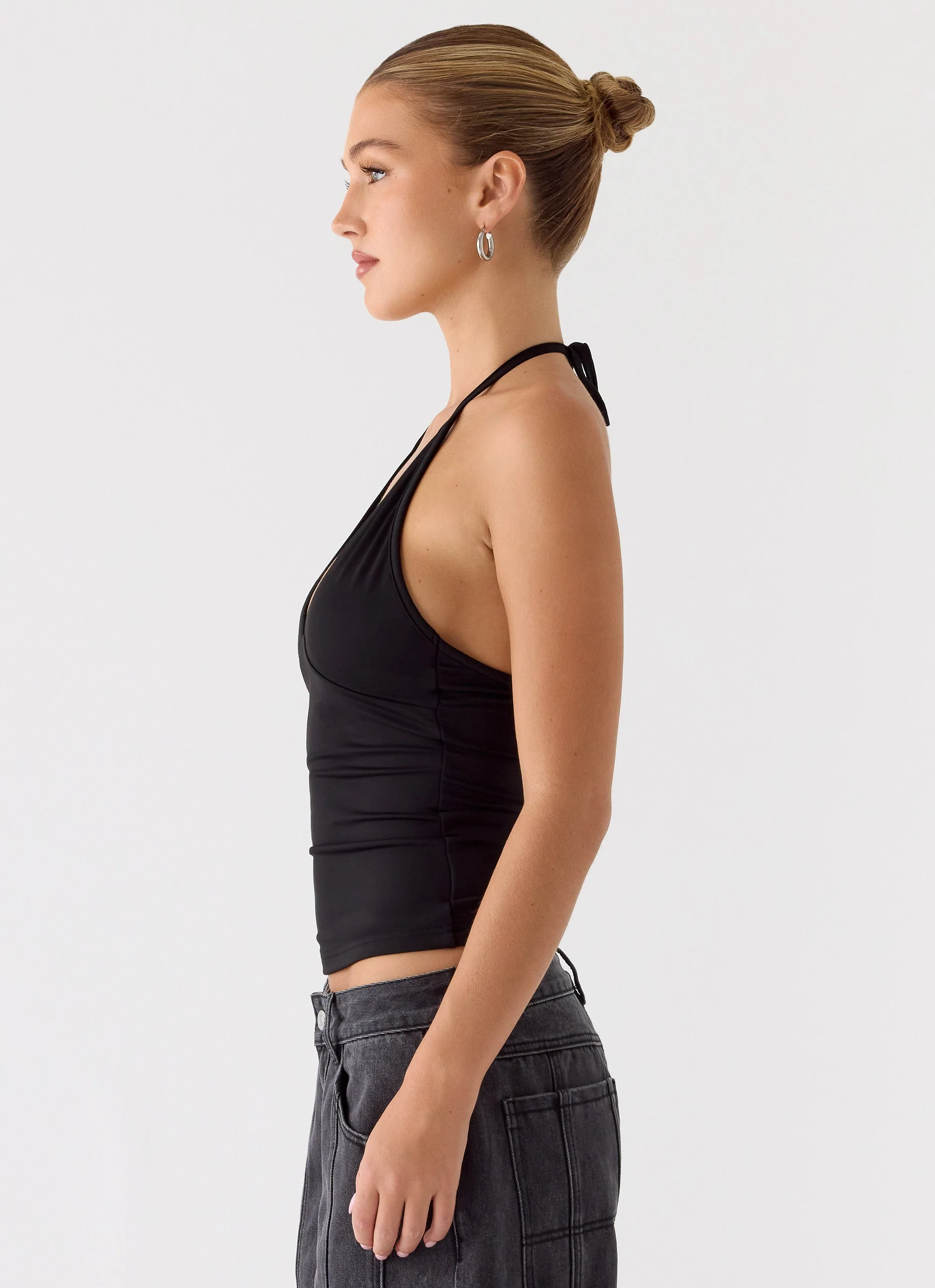 Roll Out Halter Top - Black - Image 3