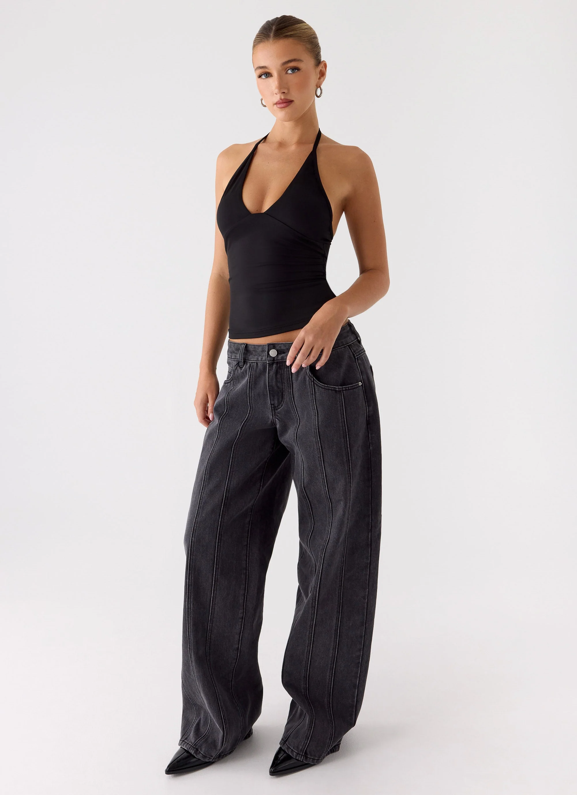 Roll Out Halter Top - Black - Image 5
