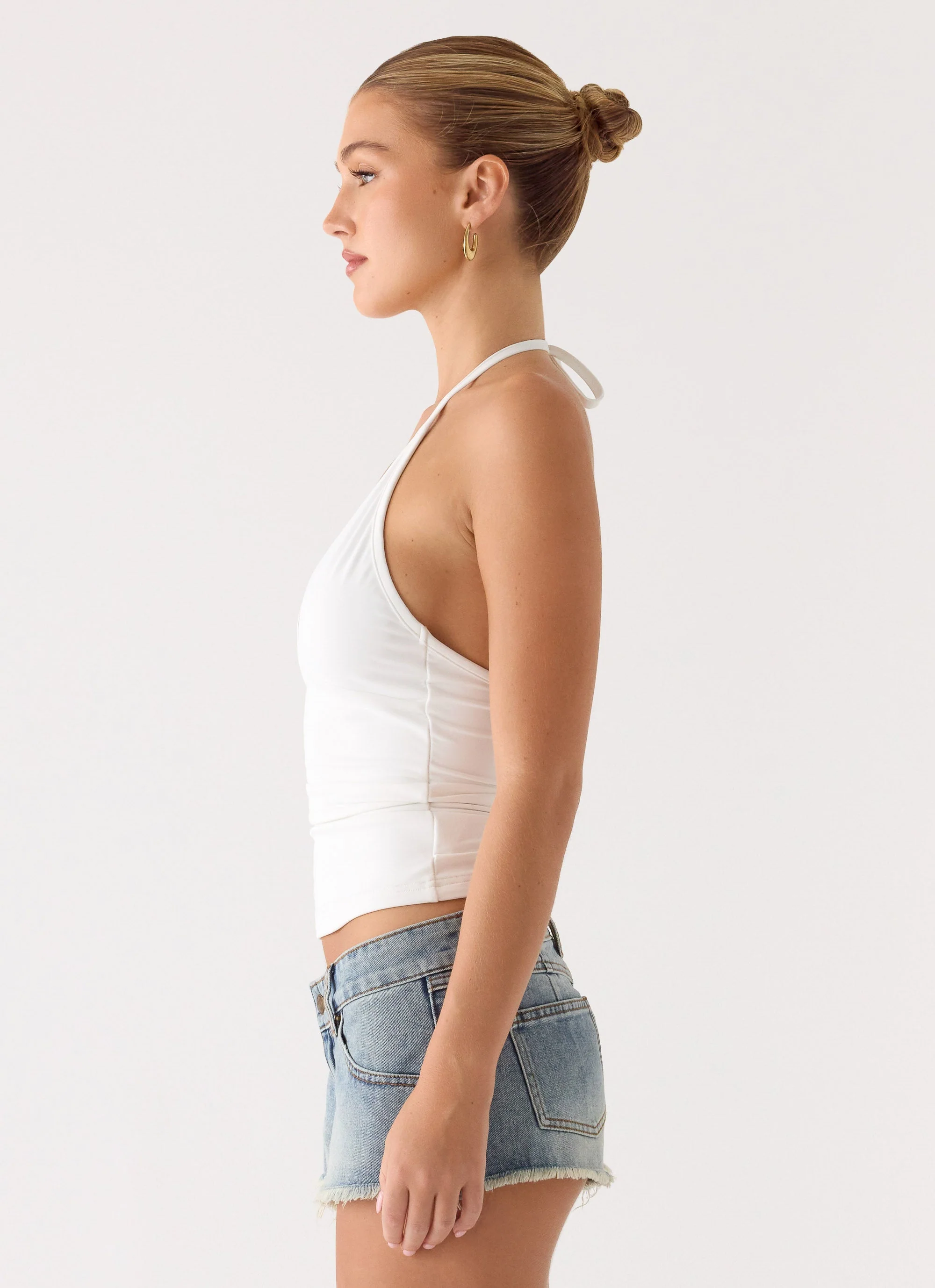 Roll Out Halter Top - White - Image 3