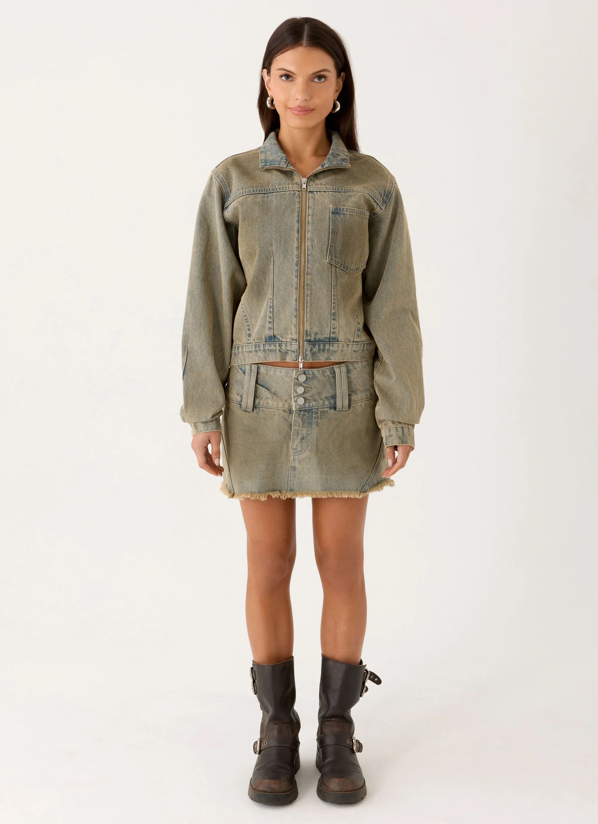 Roman Darts Jean Jacket - Vintage Tan Wash - Image 3