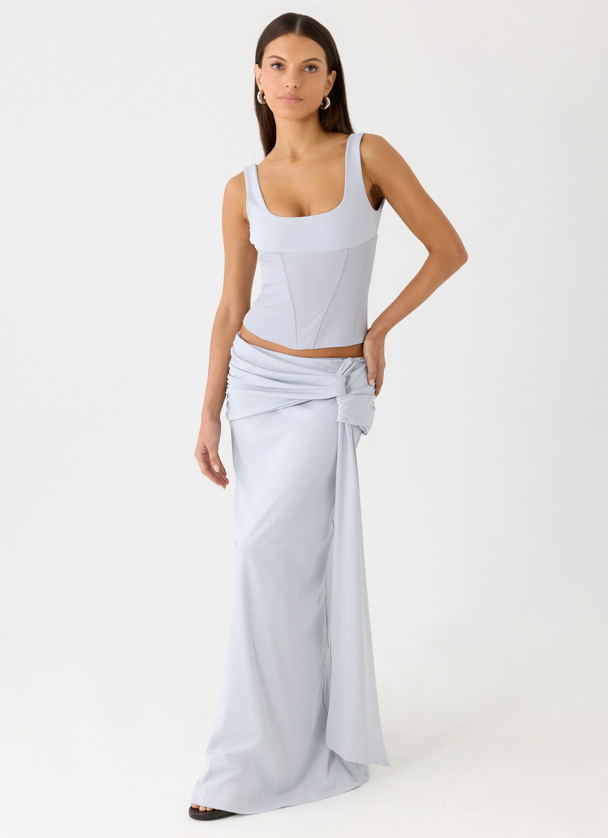 Romana Maxi Skirt - Misty Blue - Image 5