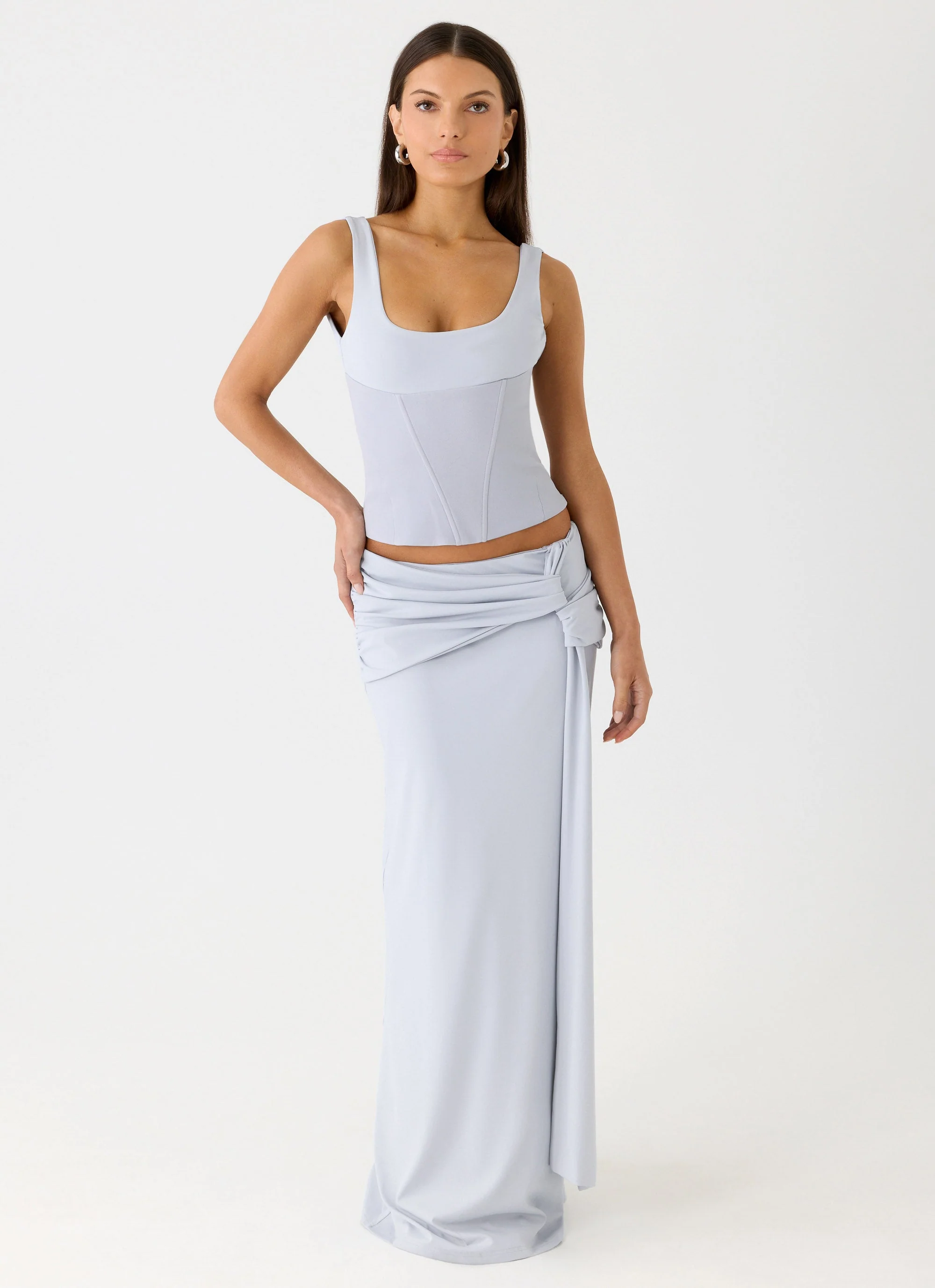 Romana Maxi Skirt - Misty Blue - Image 6