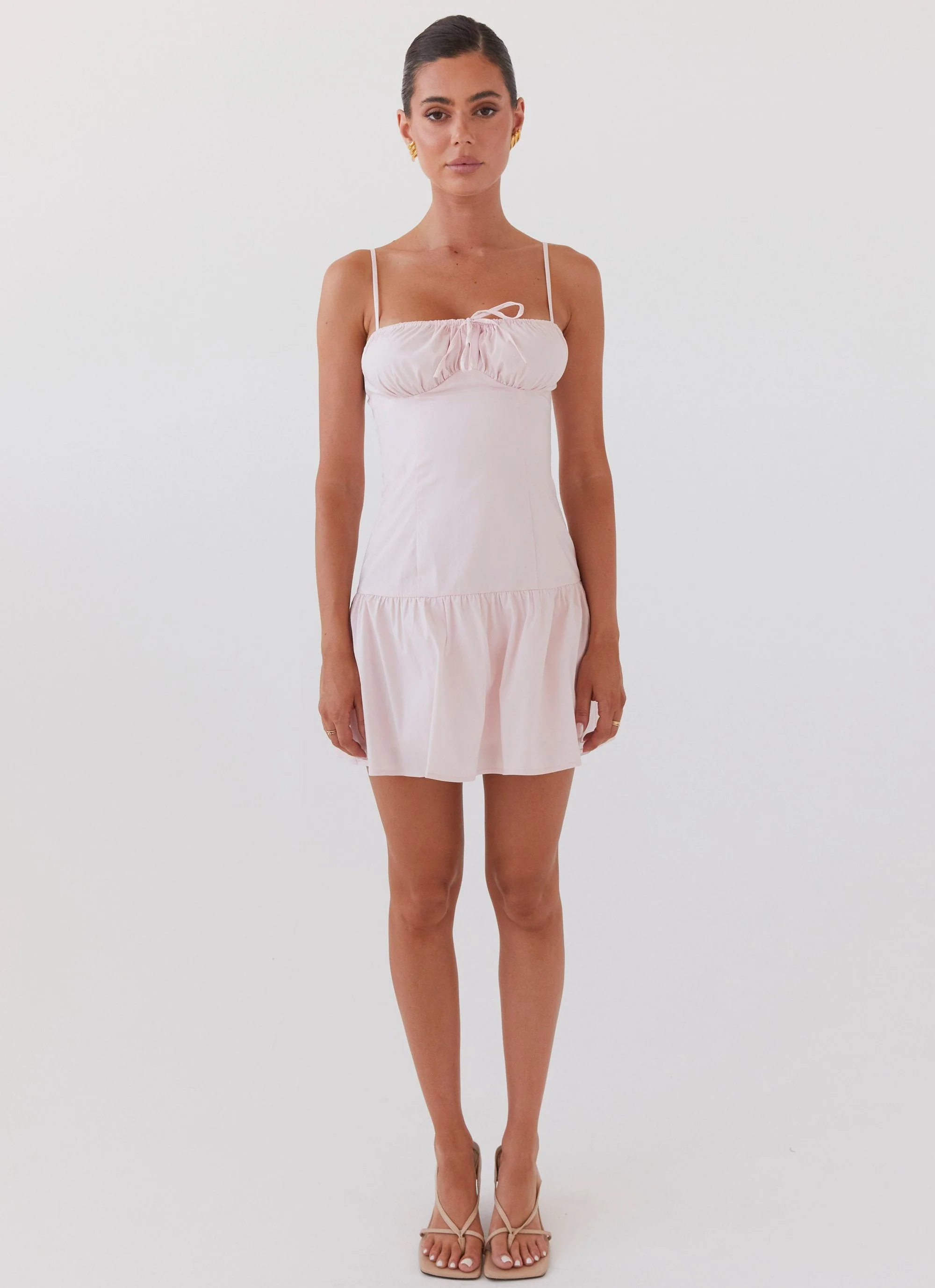 Romantic Charm Bustier Mini Dress - Baby Pink - Image 3