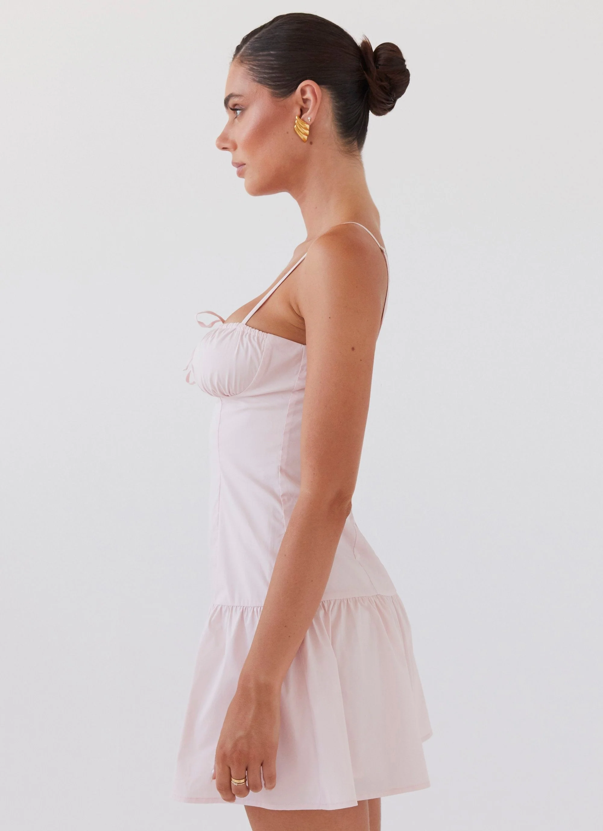 Romantic Charm Bustier Mini Dress - Baby Pink - Image 4
