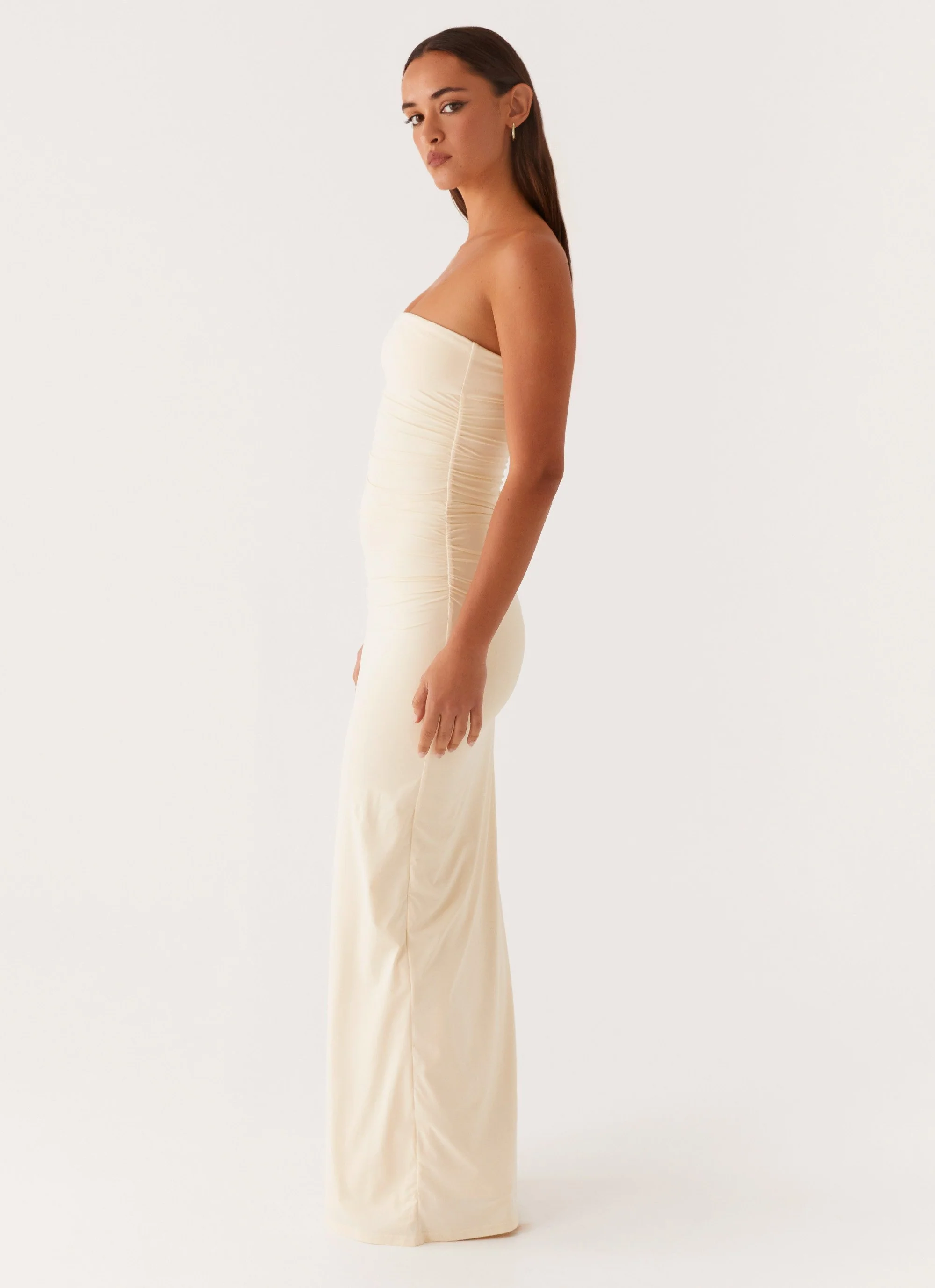 Romee Strapless Maxi Dress - Pastel Yellow - Image 3