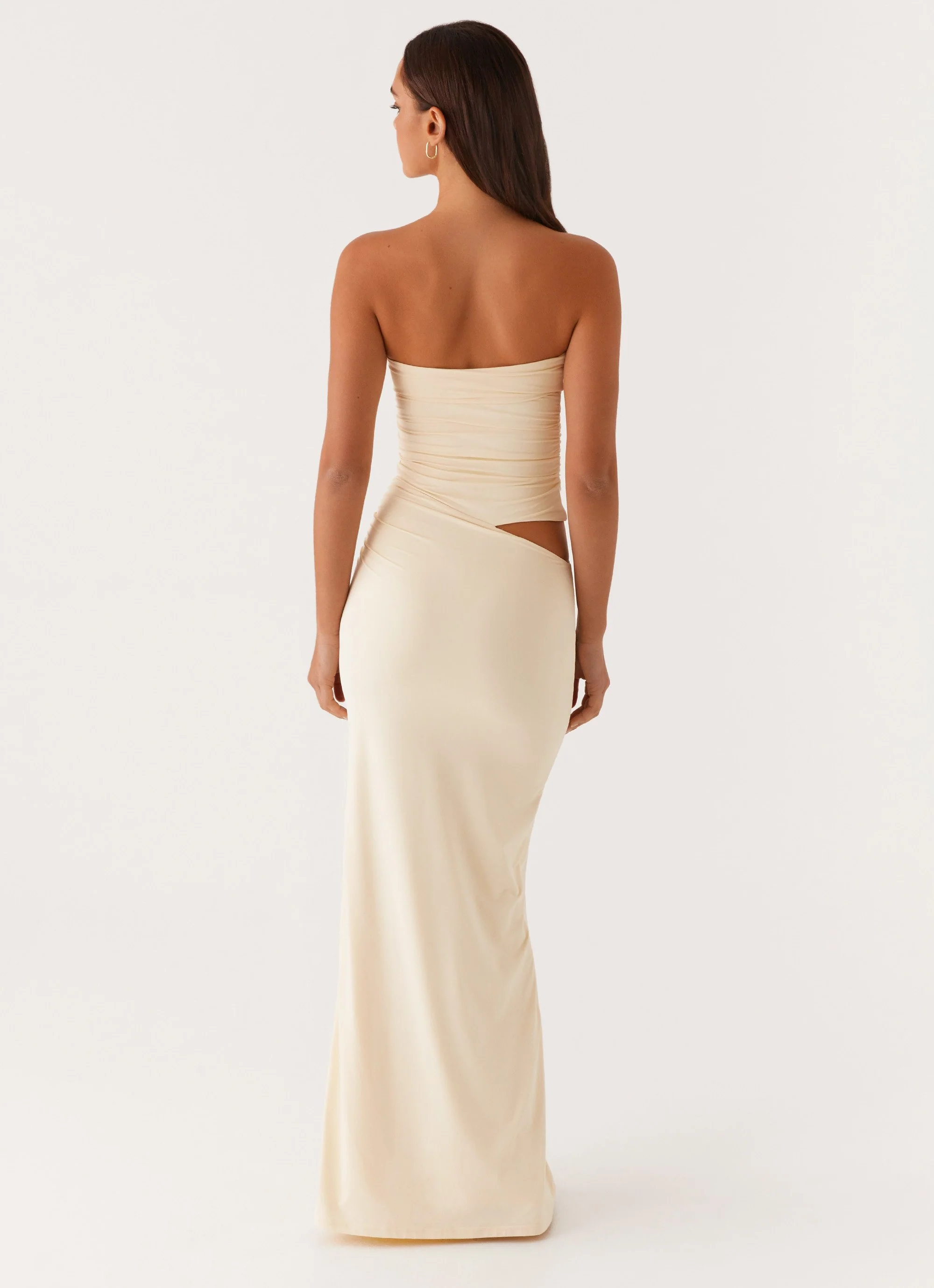 Romee Strapless Maxi Dress - Pastel Yellow - Image 4