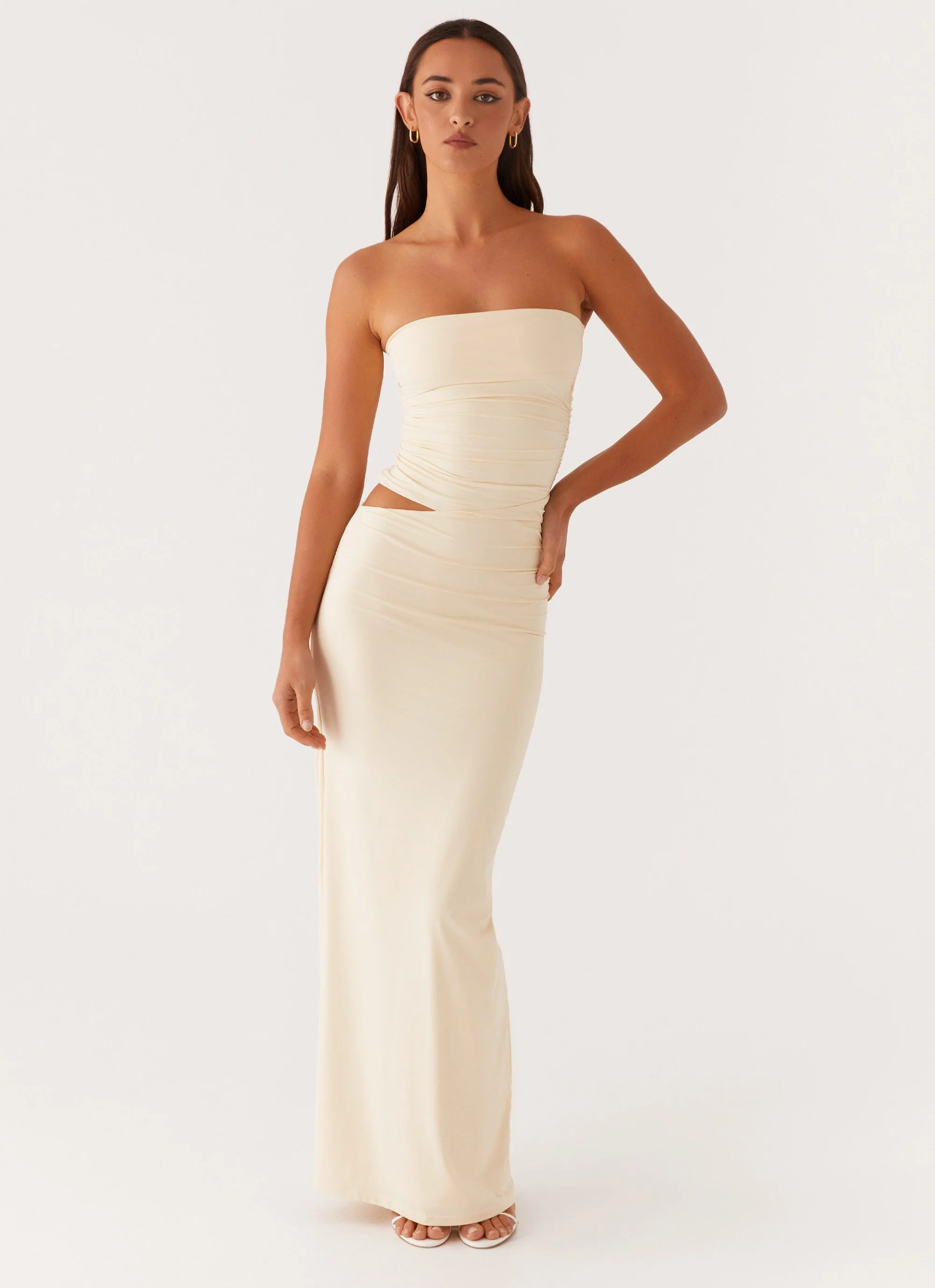 Romee Strapless Maxi Dress - Pastel Yellow - Image 5
