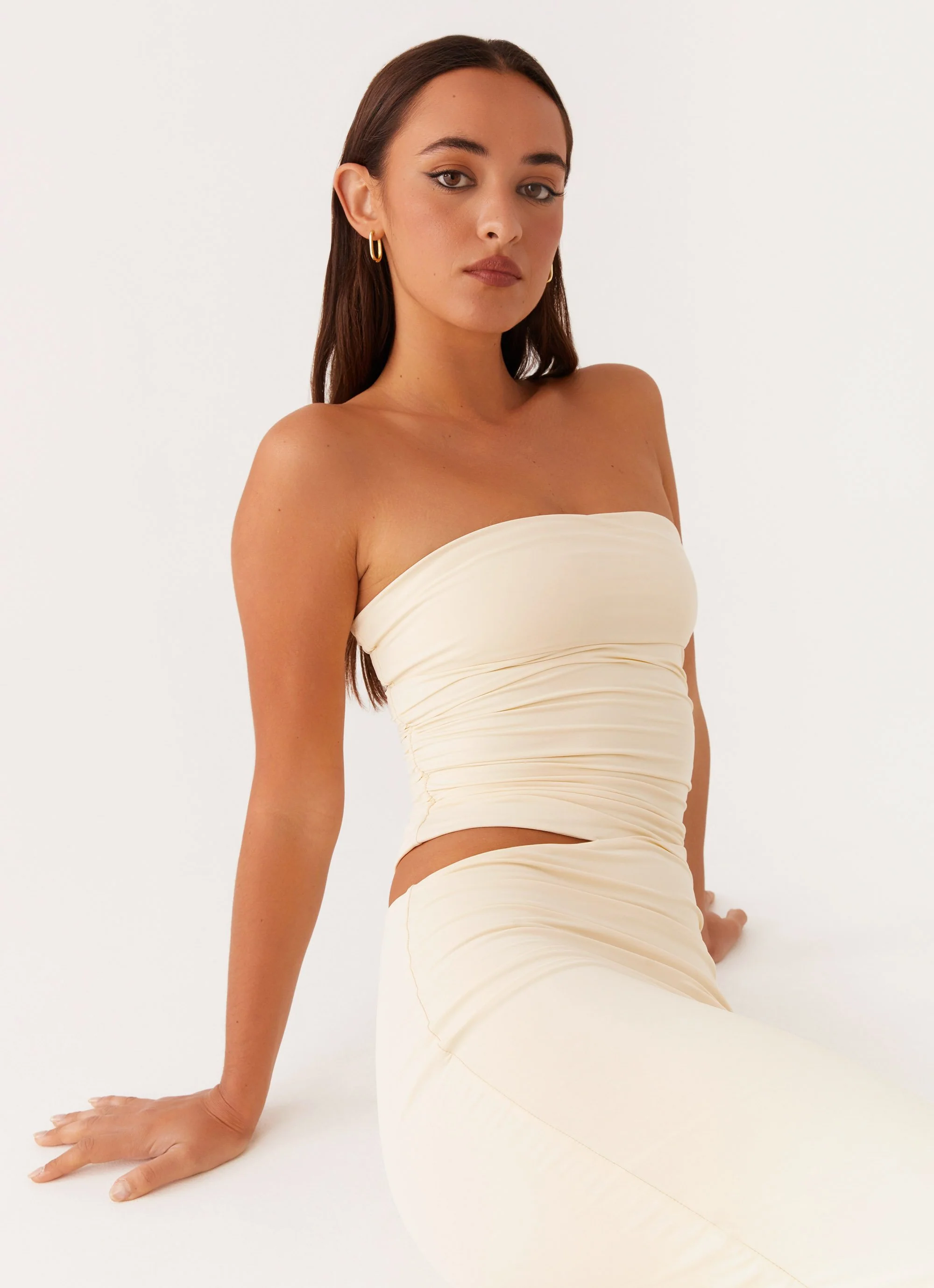 Romee Strapless Maxi Dress - Pastel Yellow - Image 6
