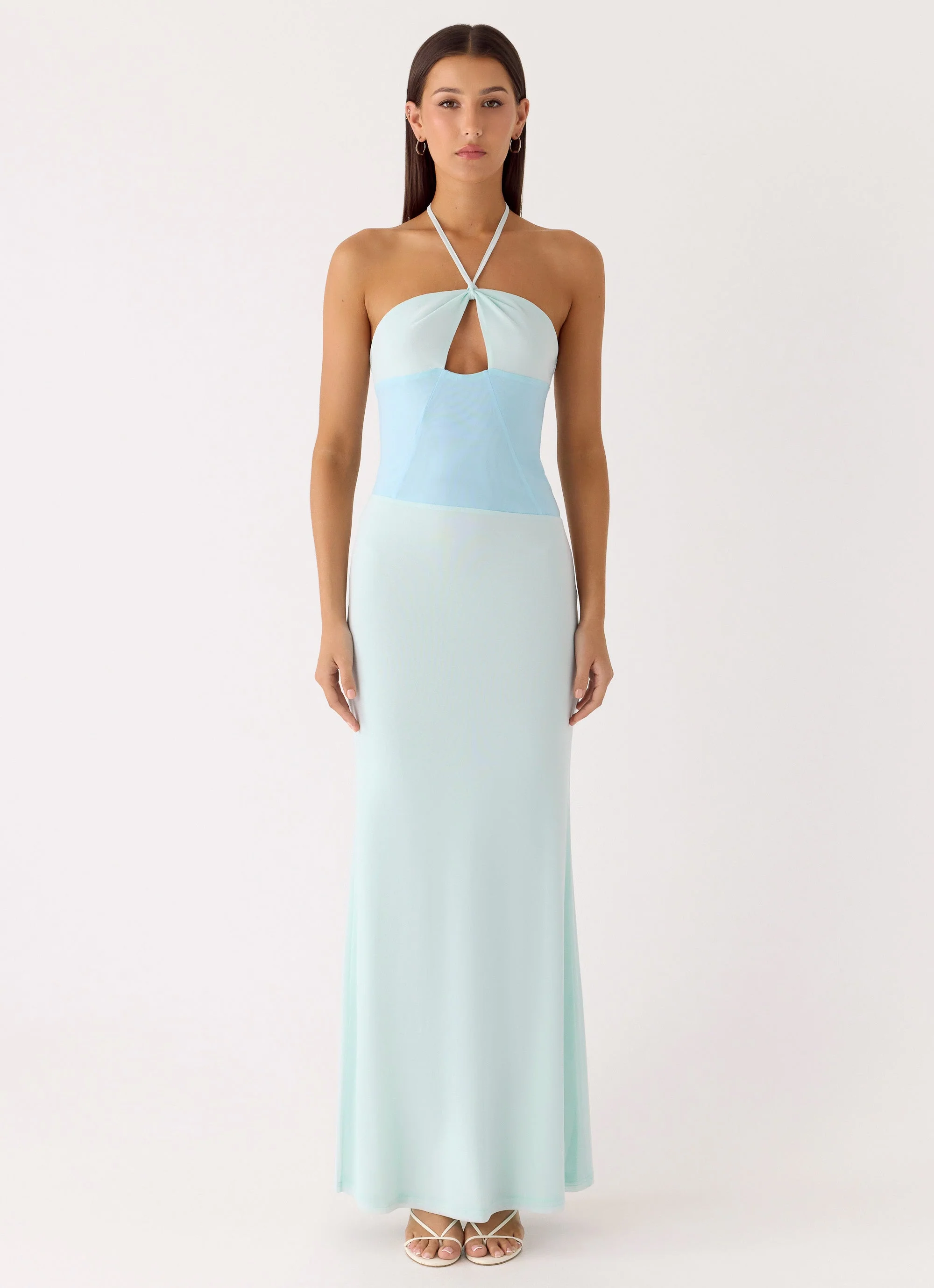 Romilly Mesh Maxi Dress - Teal - Image 2