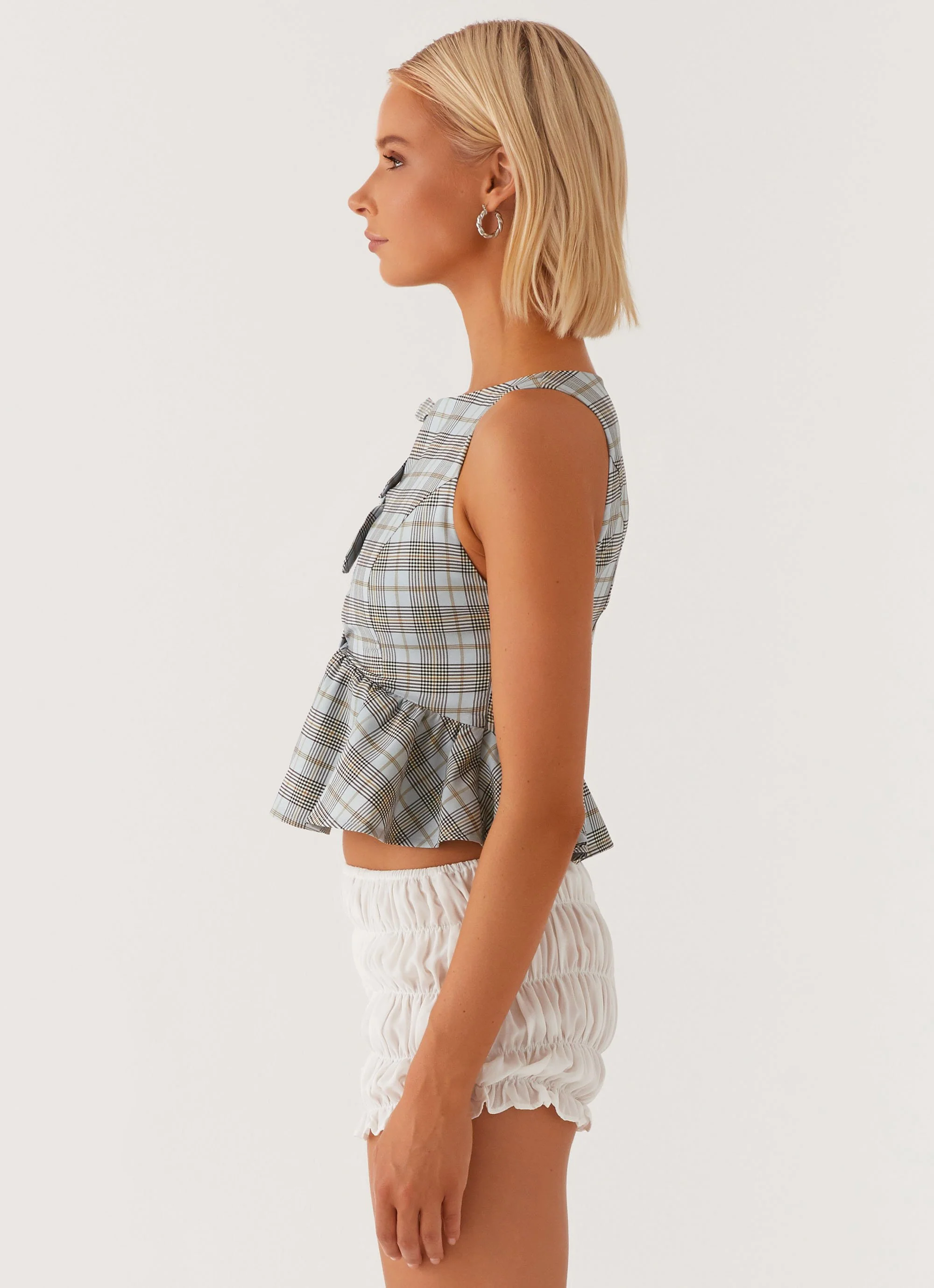 Romina Tie Top - Check - Image 3