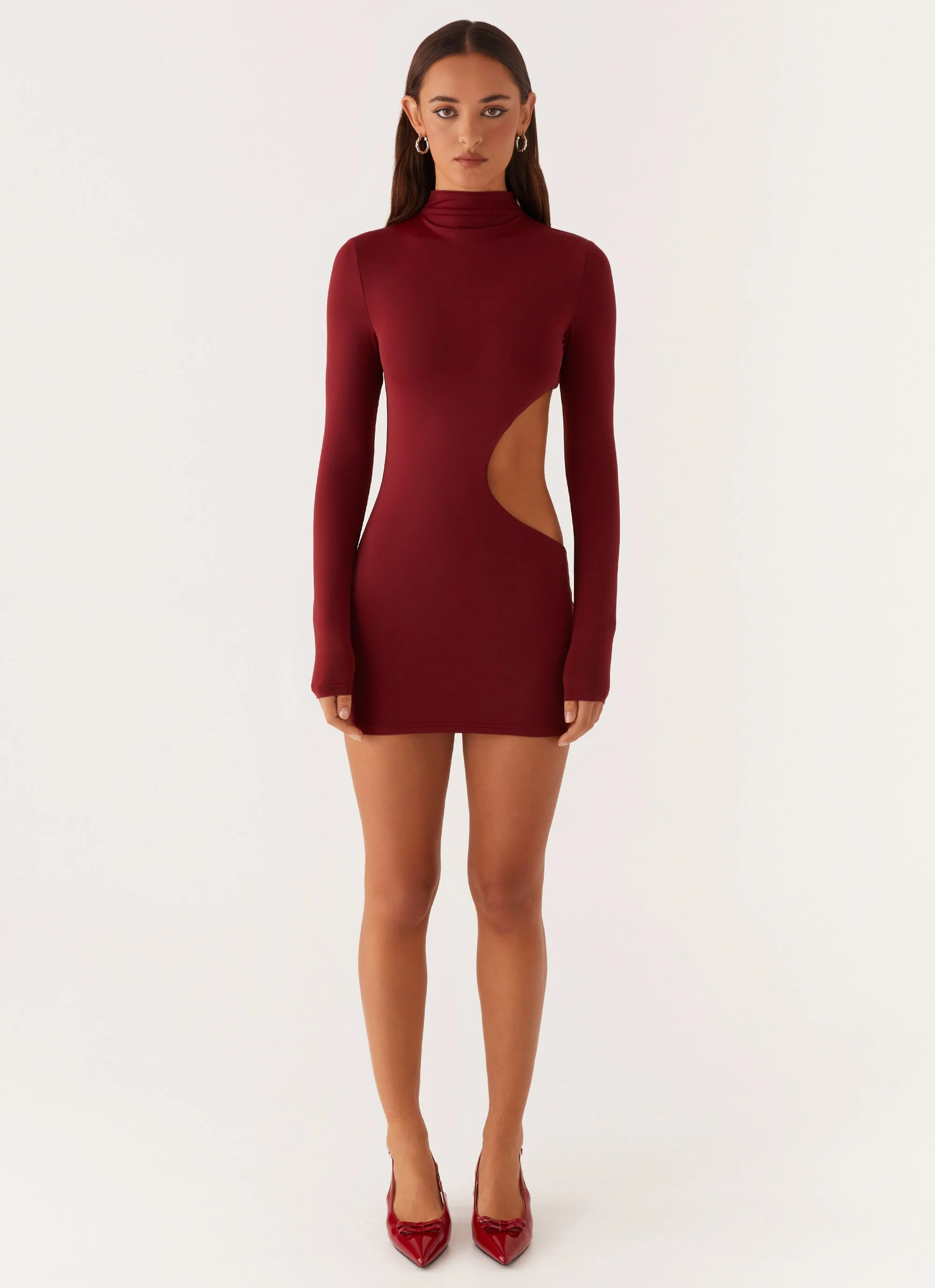 Rora Cut Out Mini Dress - Mulberry - Image 2