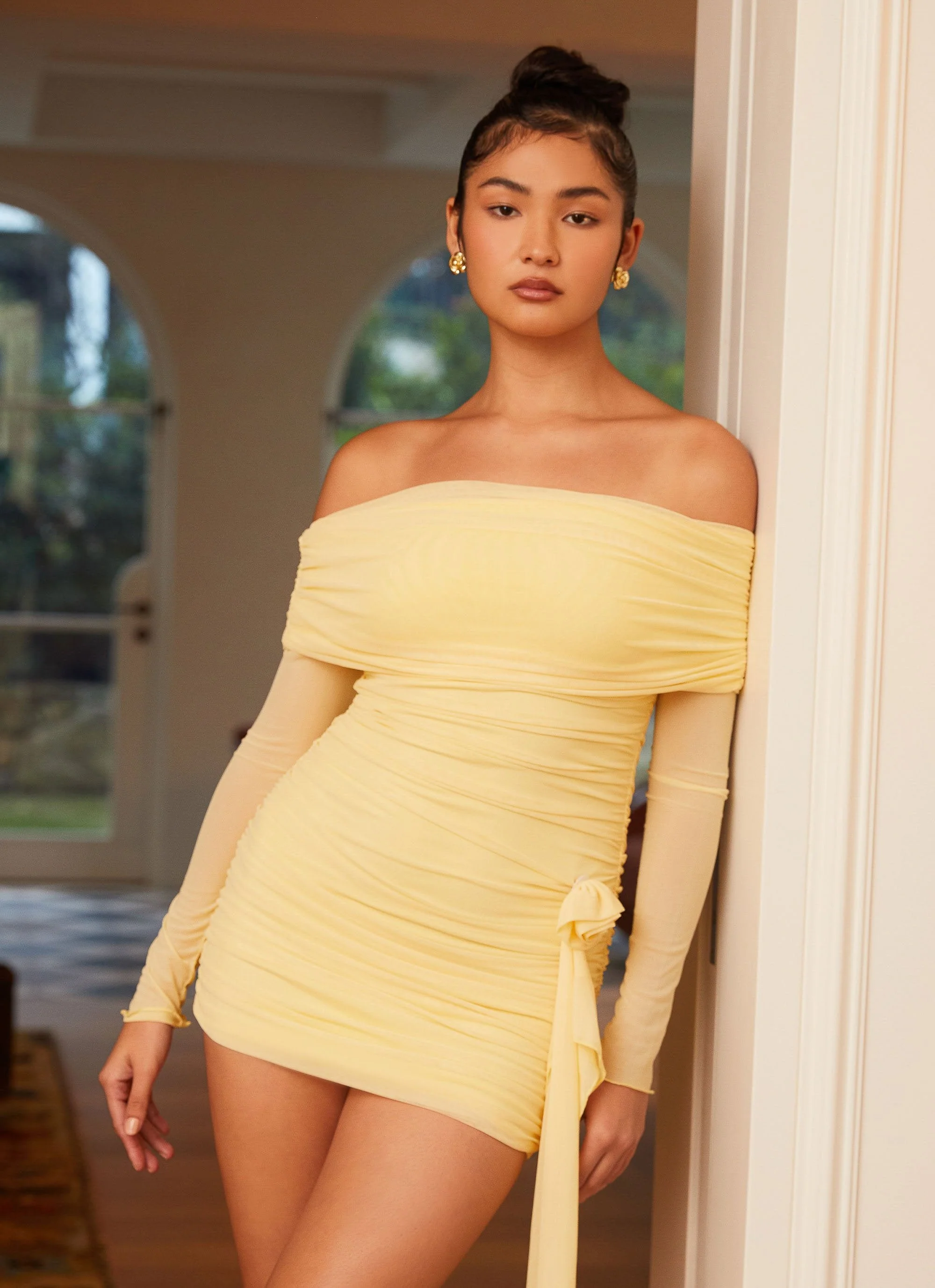 Rosa Franca Mini Dress - Yellow - Image 2