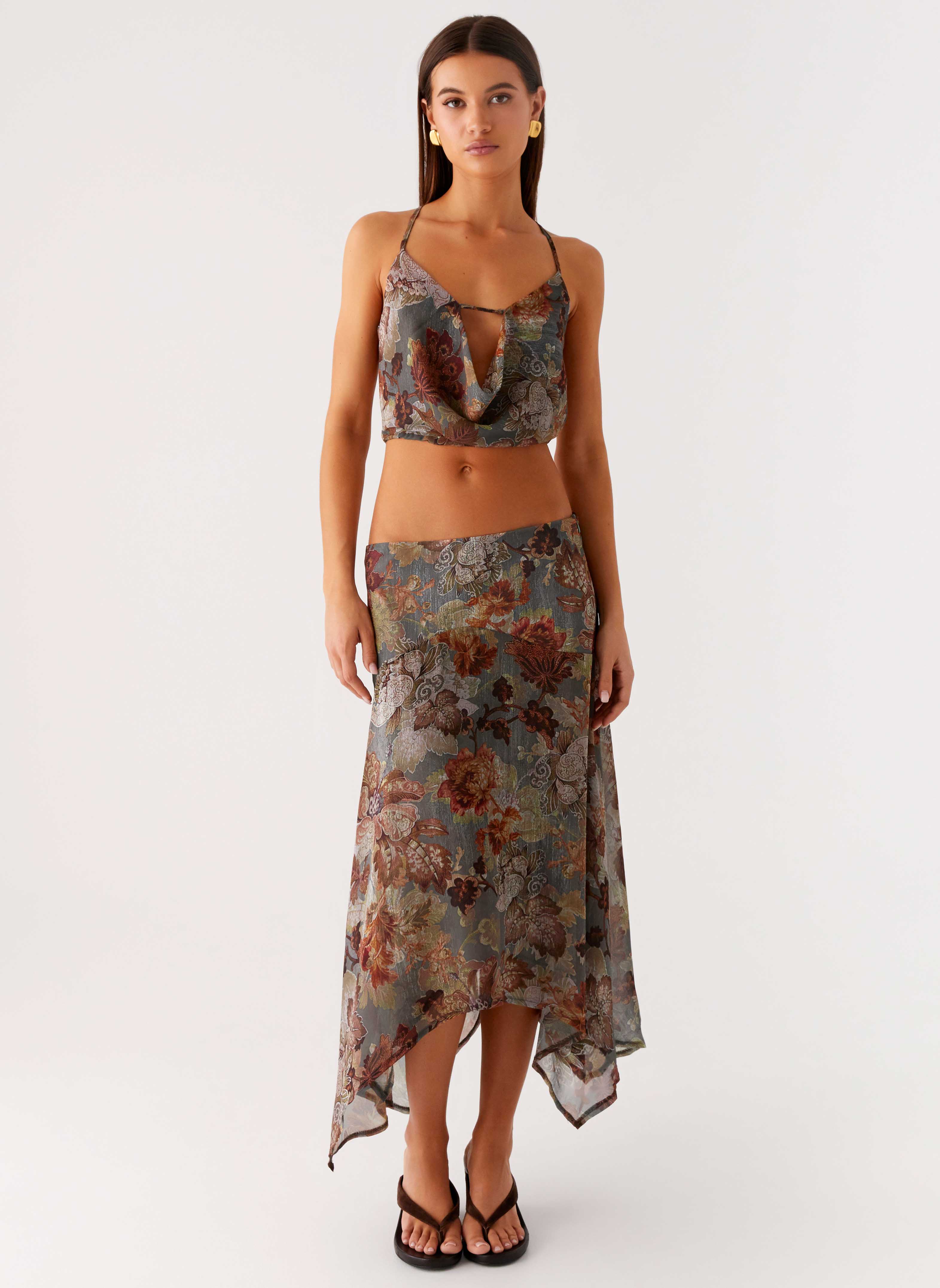 Rosewood Low Rise Midi Skirt - Vintage Blossom - Image 6