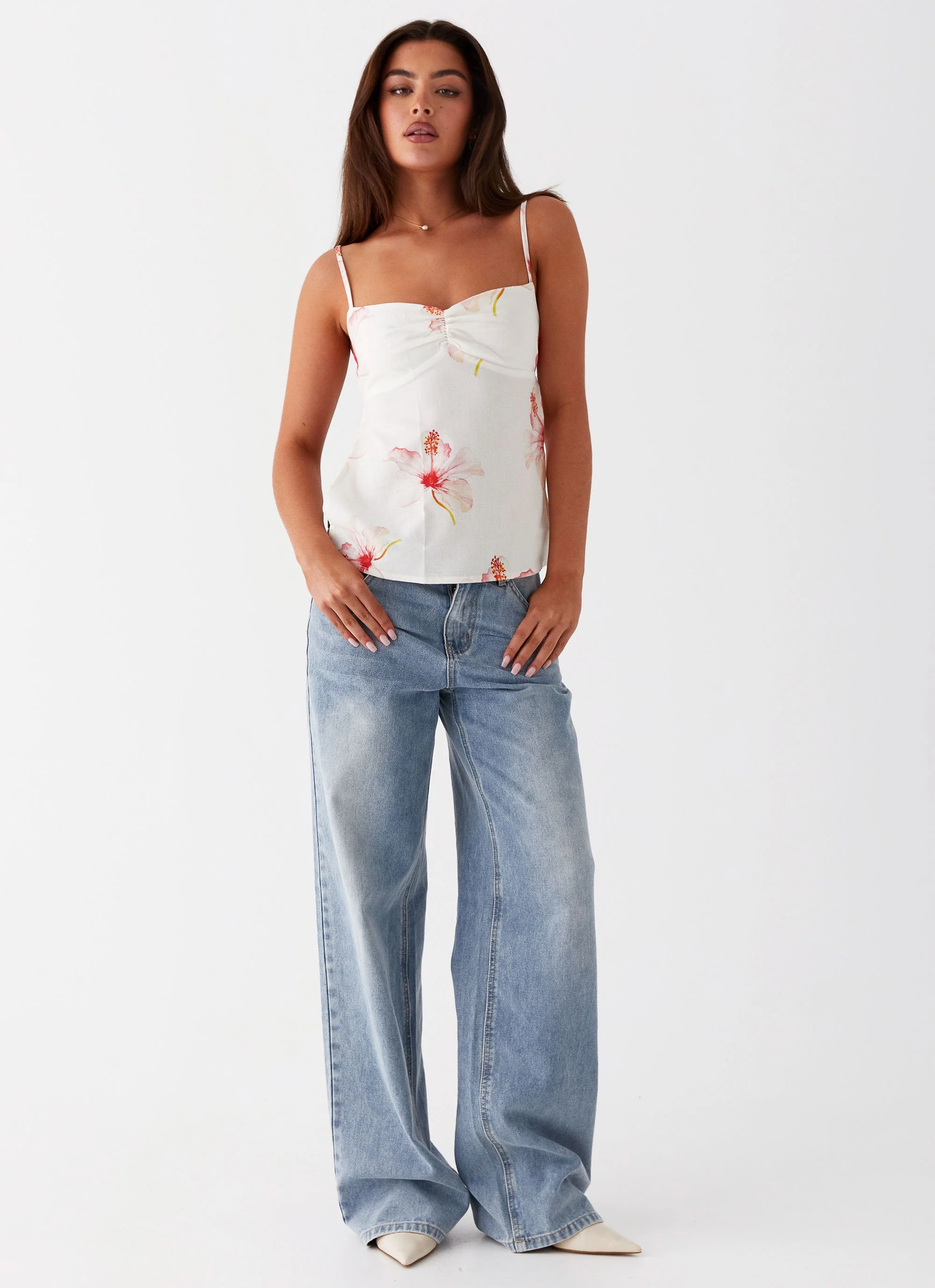 Rosy Linen Backless Top - Camellia - Image 6