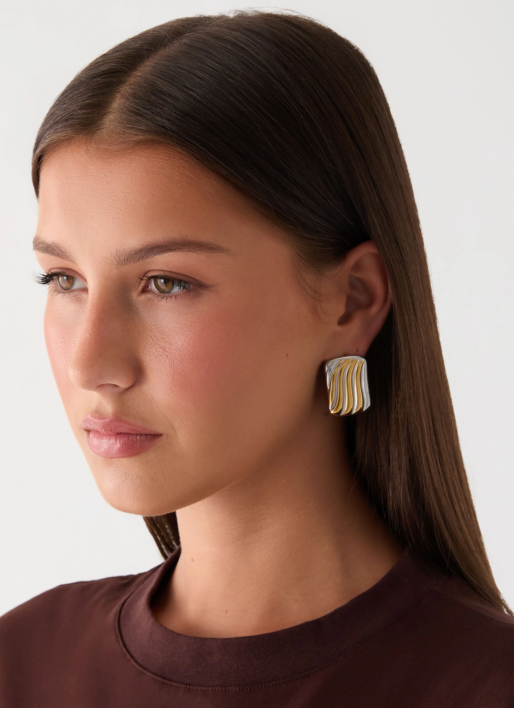 Rouge Spark Earrings - Gold/Silver - Image 2