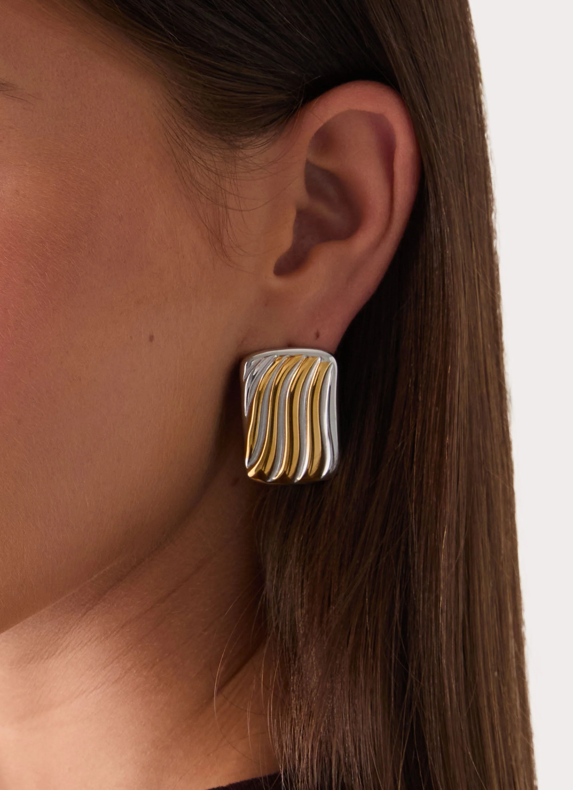Rouge Spark Earrings - Gold/Silver - Image 3