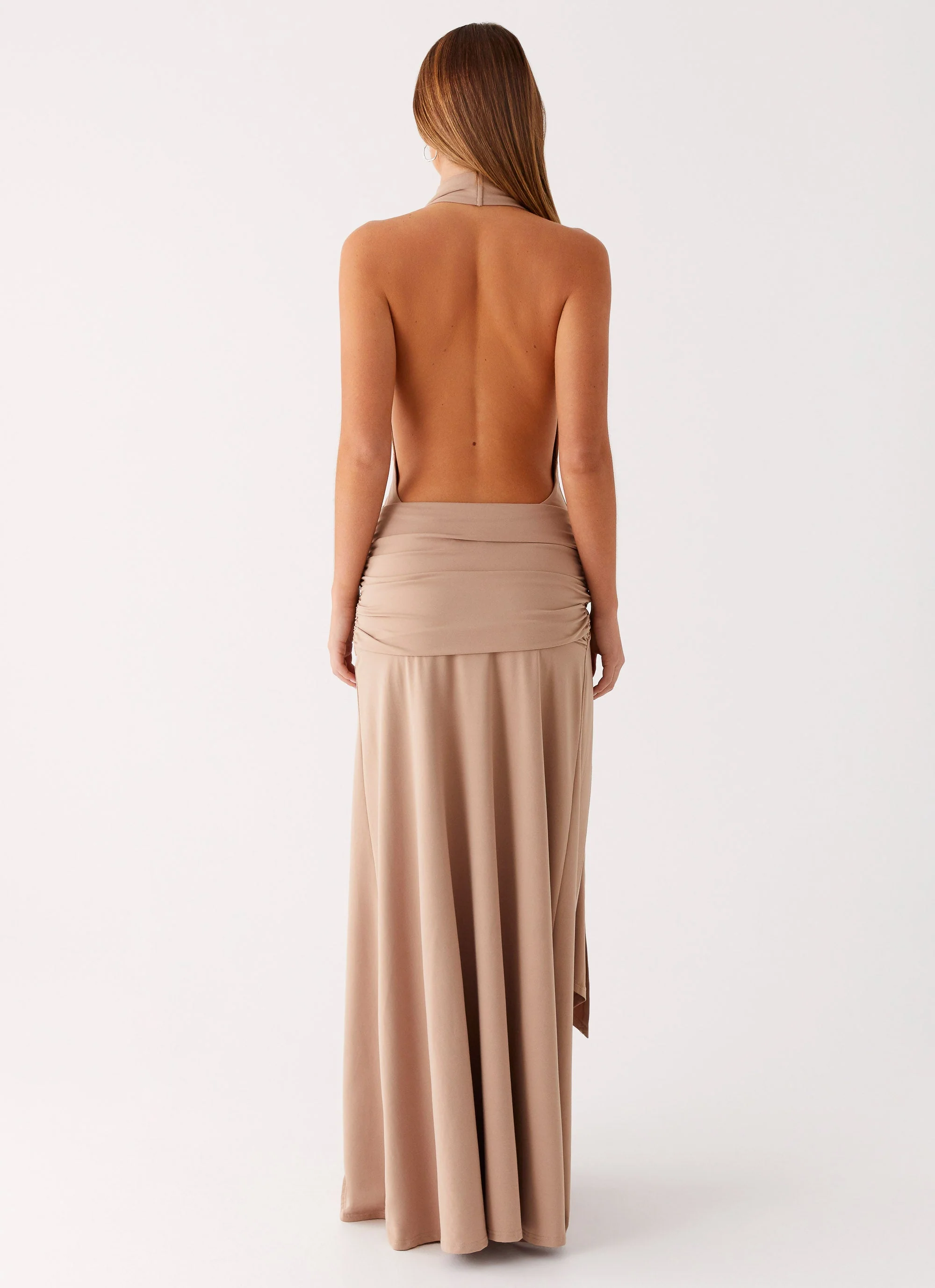 Rowan Ray Cowl Maxi Dress - Light Taupe - Image 4