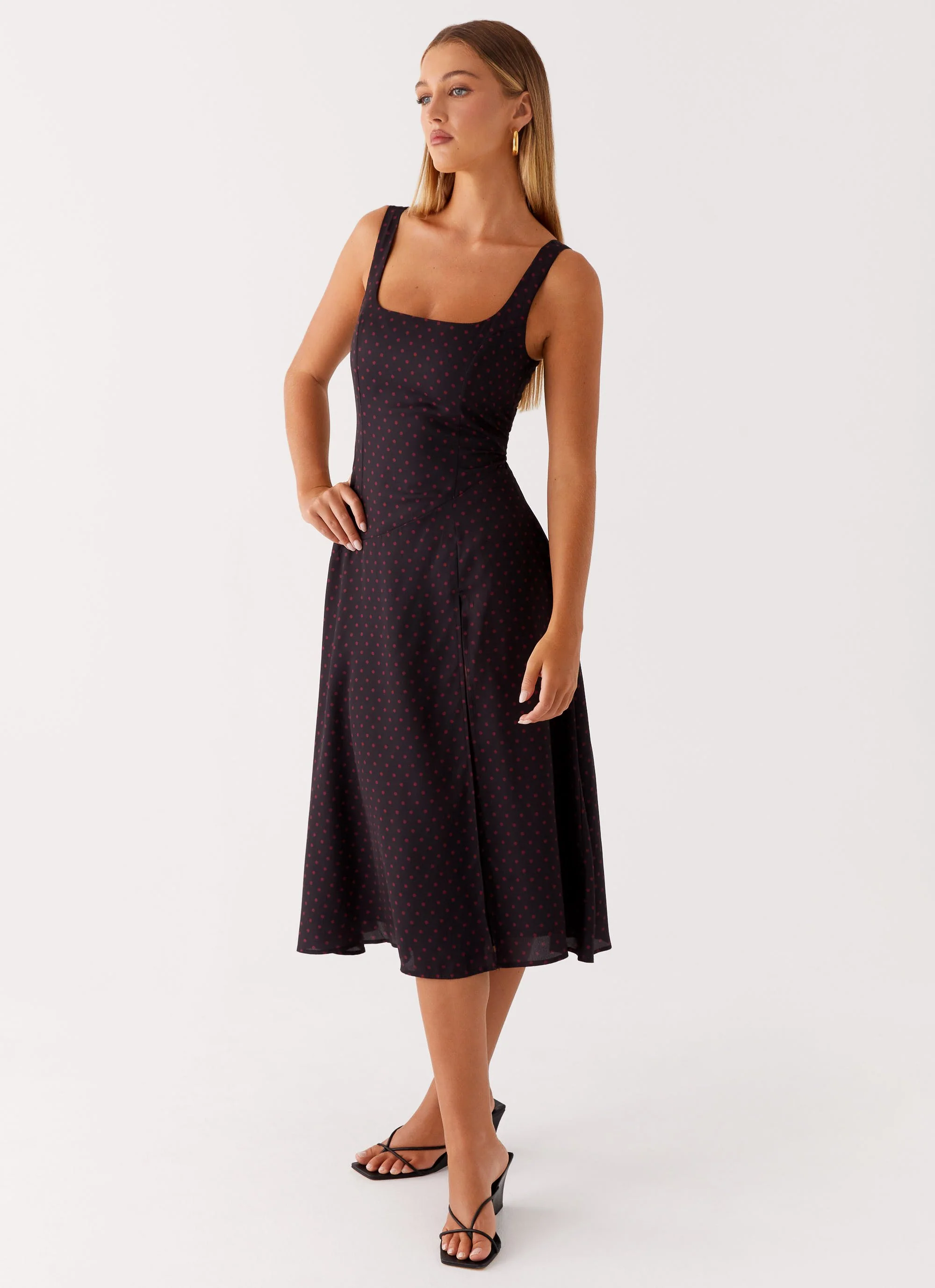 Rowyn Midi Dress - Black Polka Dot - Image 5