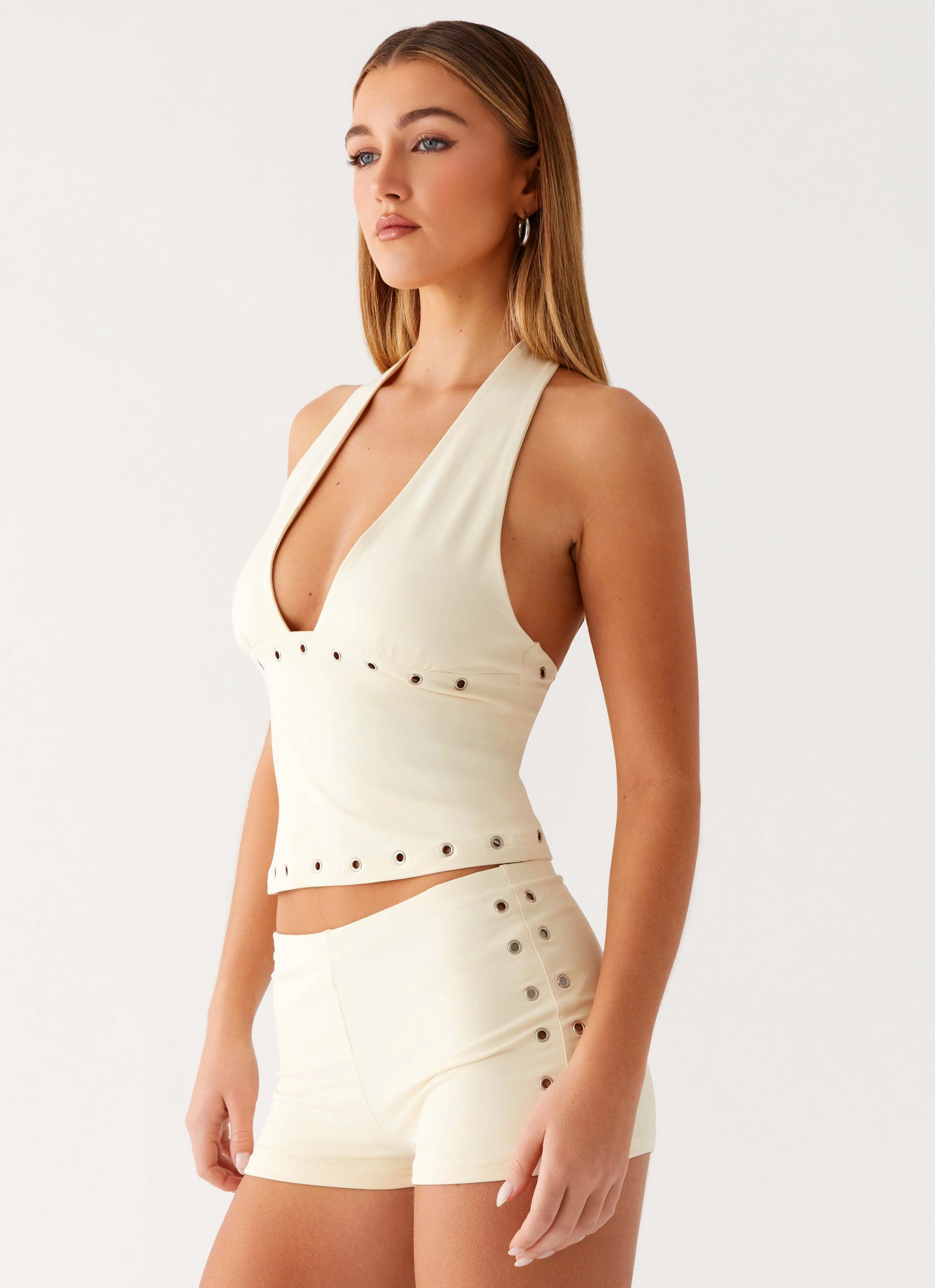 Roxy Mini Shorts - Muted Yellow - Image 2