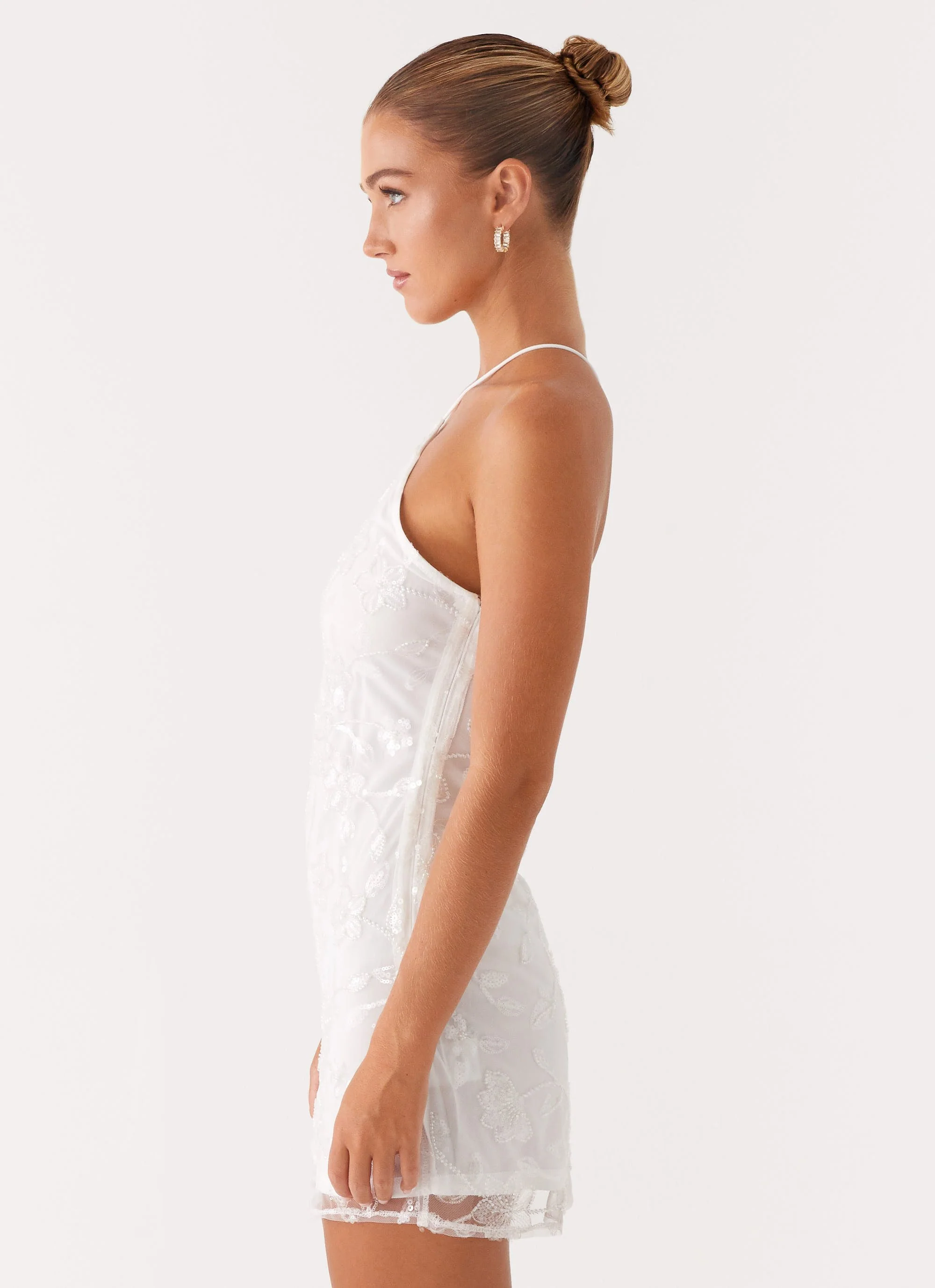 Rumi Beaded Mini Dress - White - Image 3