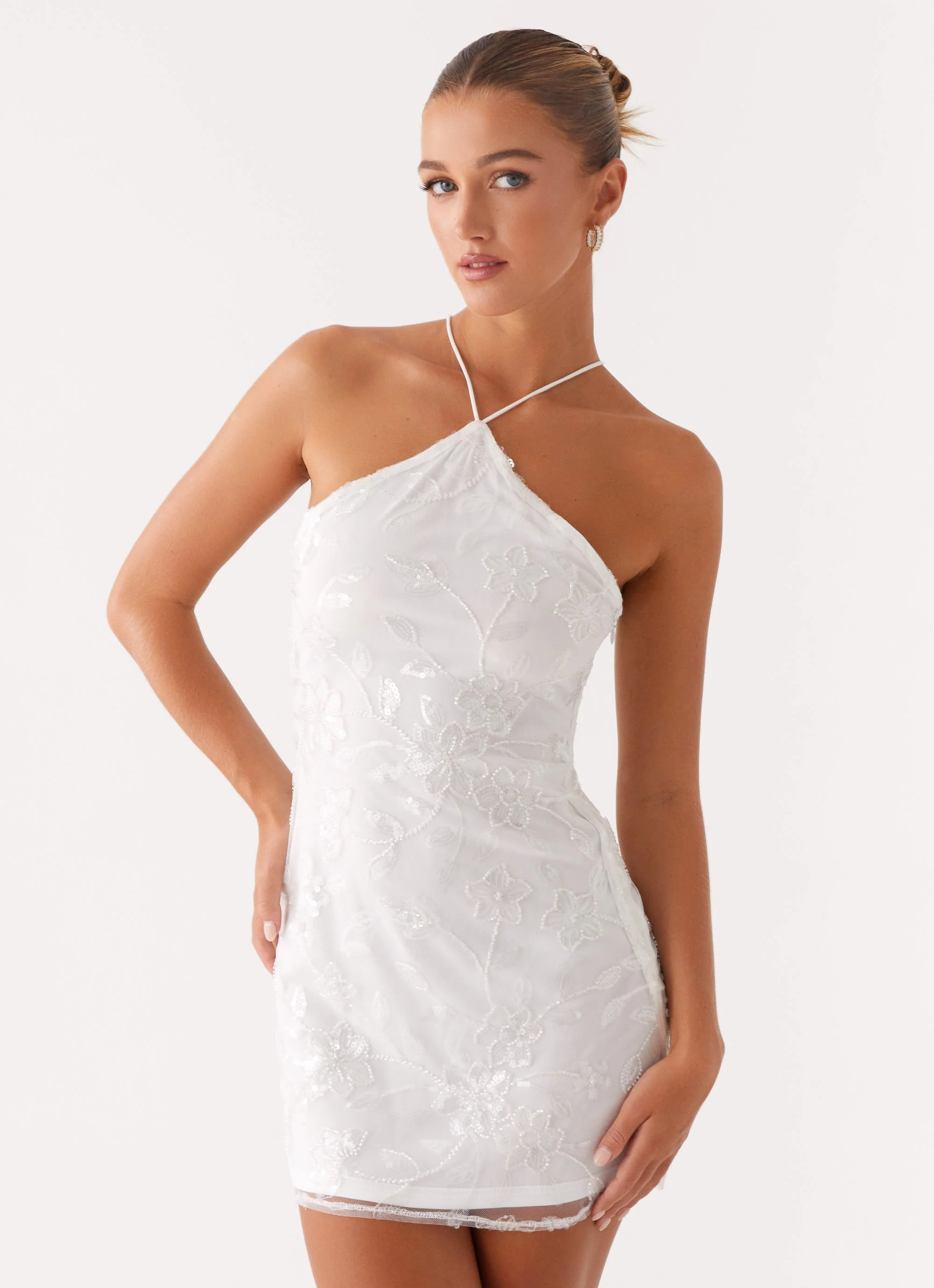 Rumi Beaded Mini Dress - White - Image 5