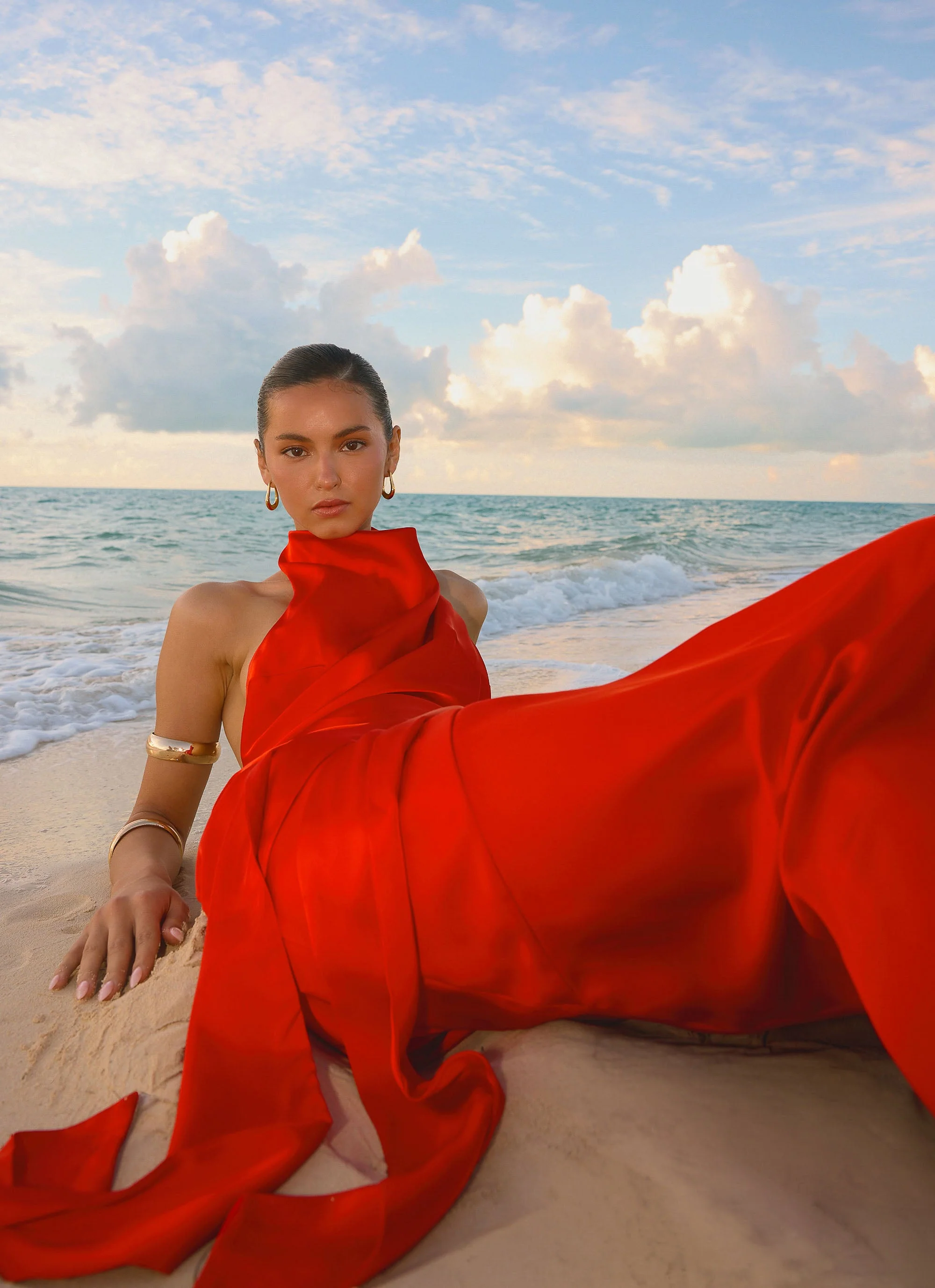 Rumina Sash Maxi Dress - Tangerine - Image 3