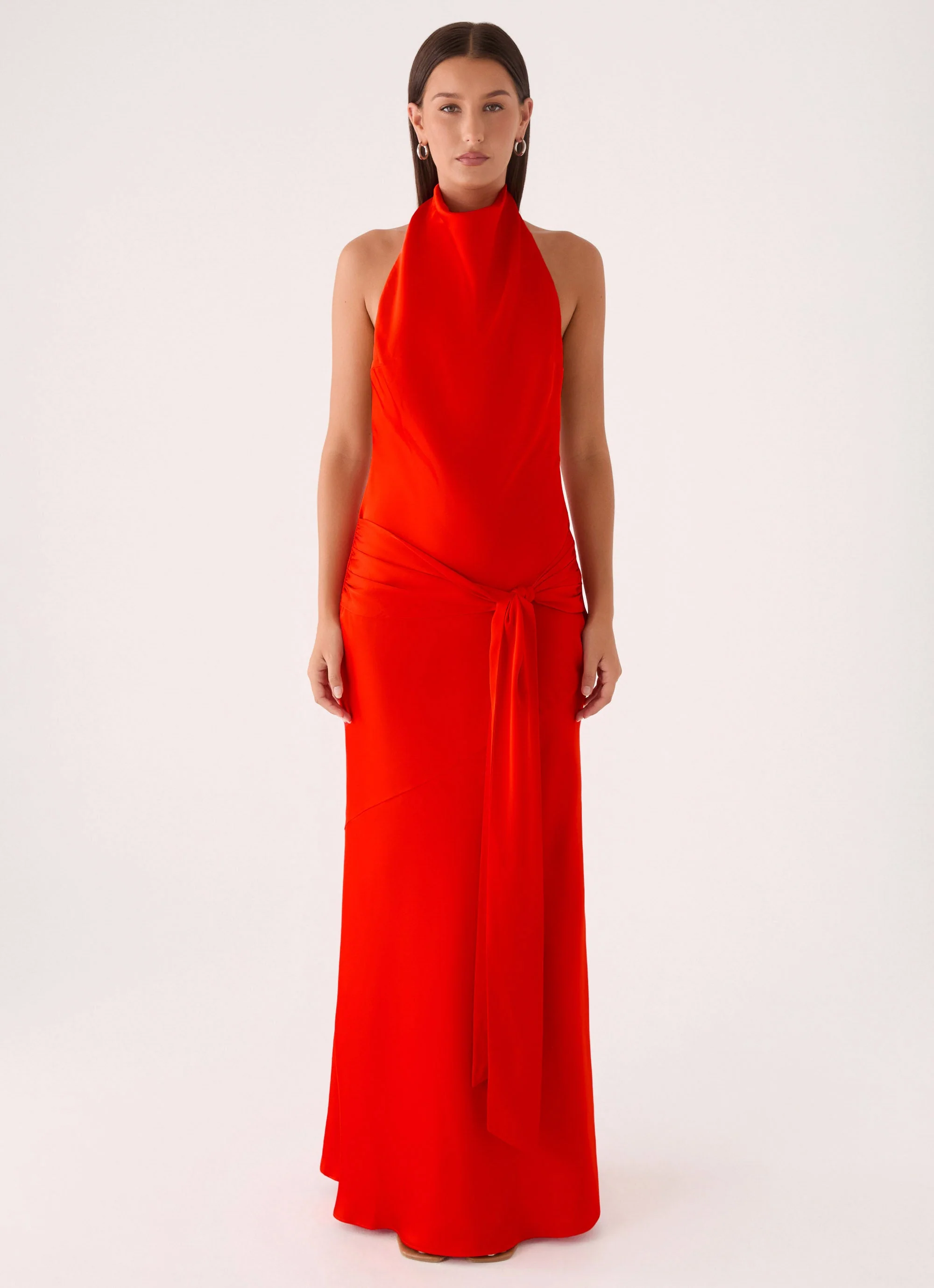 Rumina Sash Maxi Dress - Tangerine - Image 8