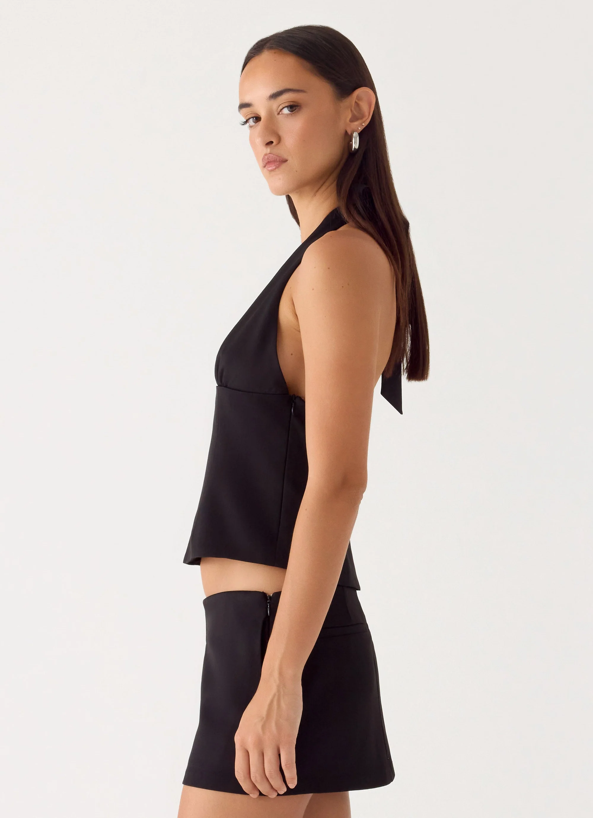 Rushing Around Halter Top - Black - Image 3