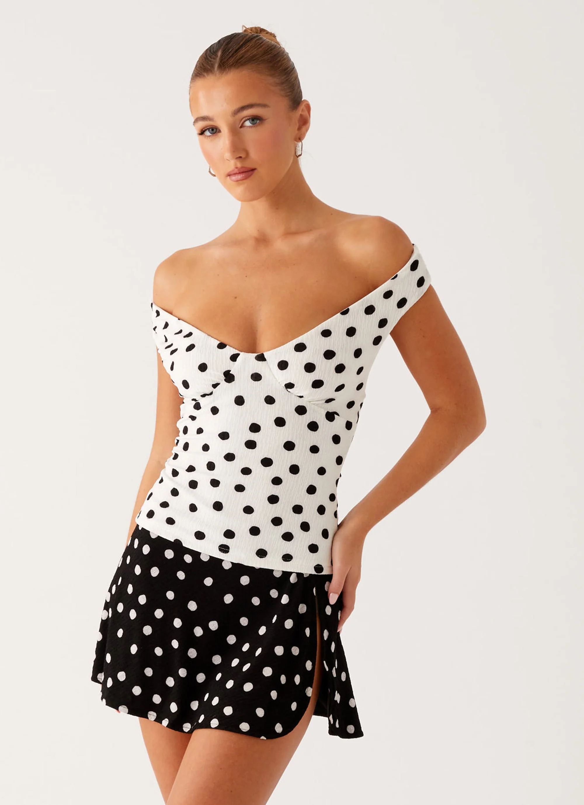 Rylie Top - White Polka Dot - Image 2