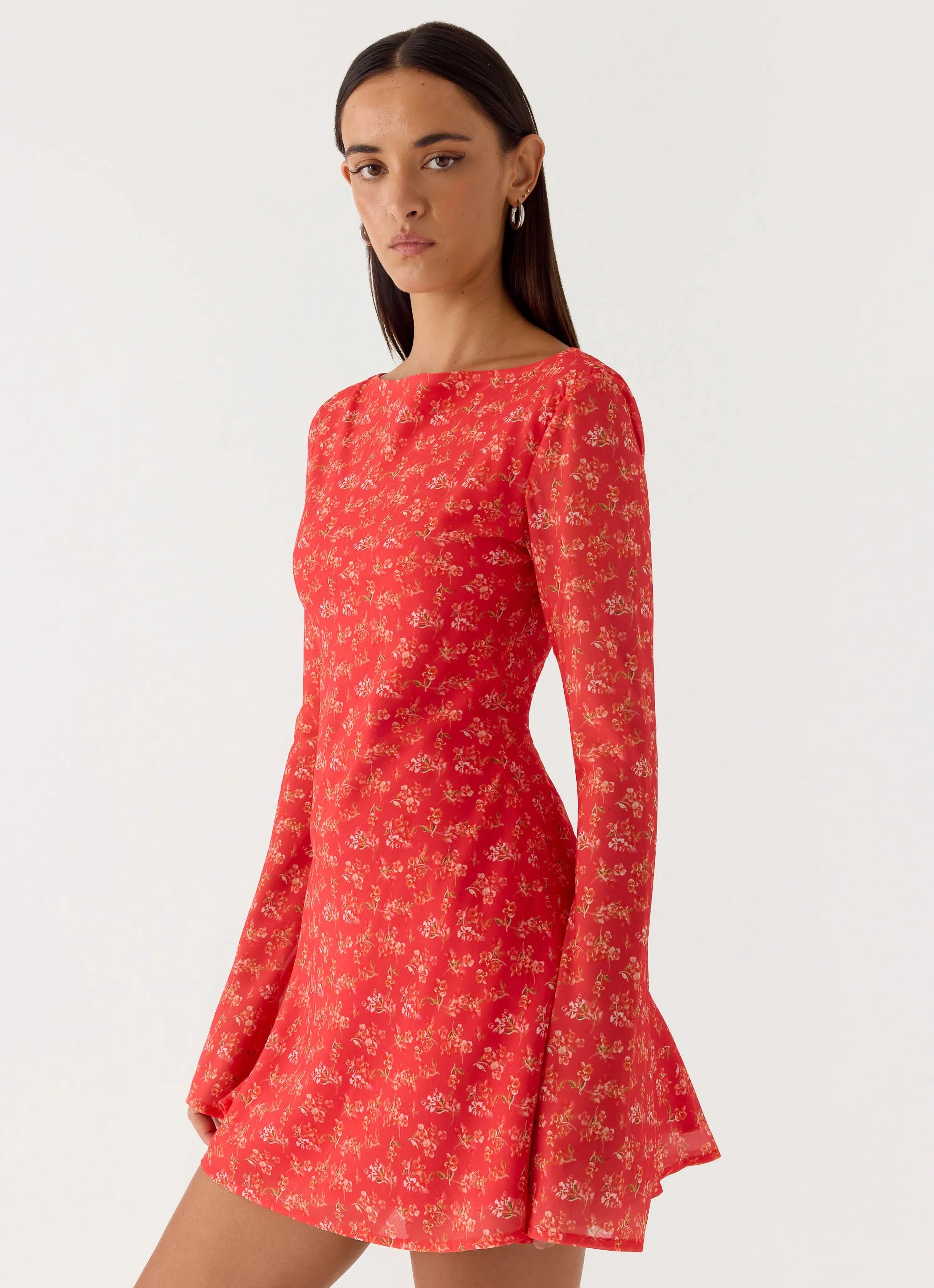 Sabella Mini Dress - Magenta Red Rose - Image 6