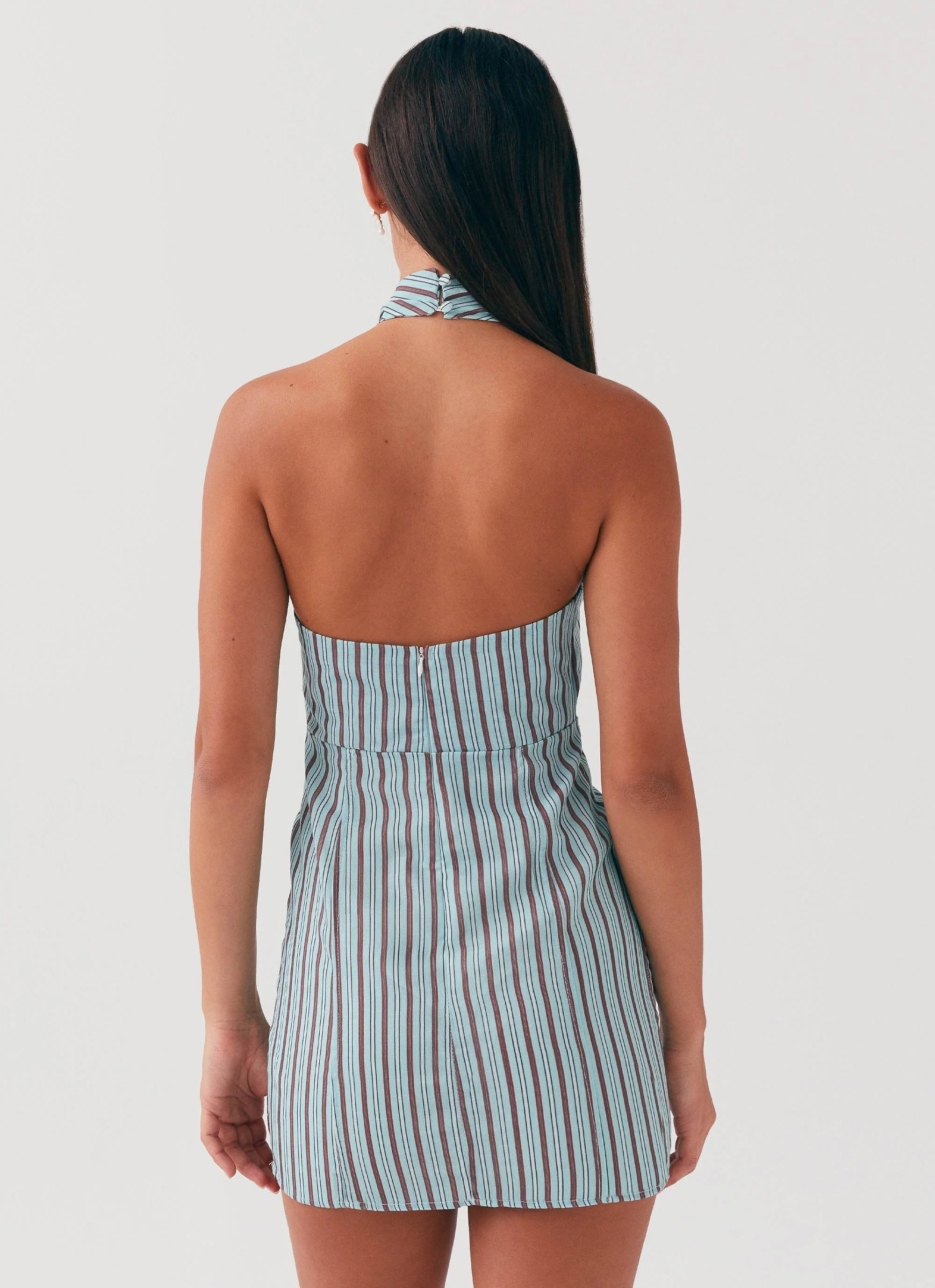 Sabine Linen Mini Dress - Coastal Stripe - Image 4