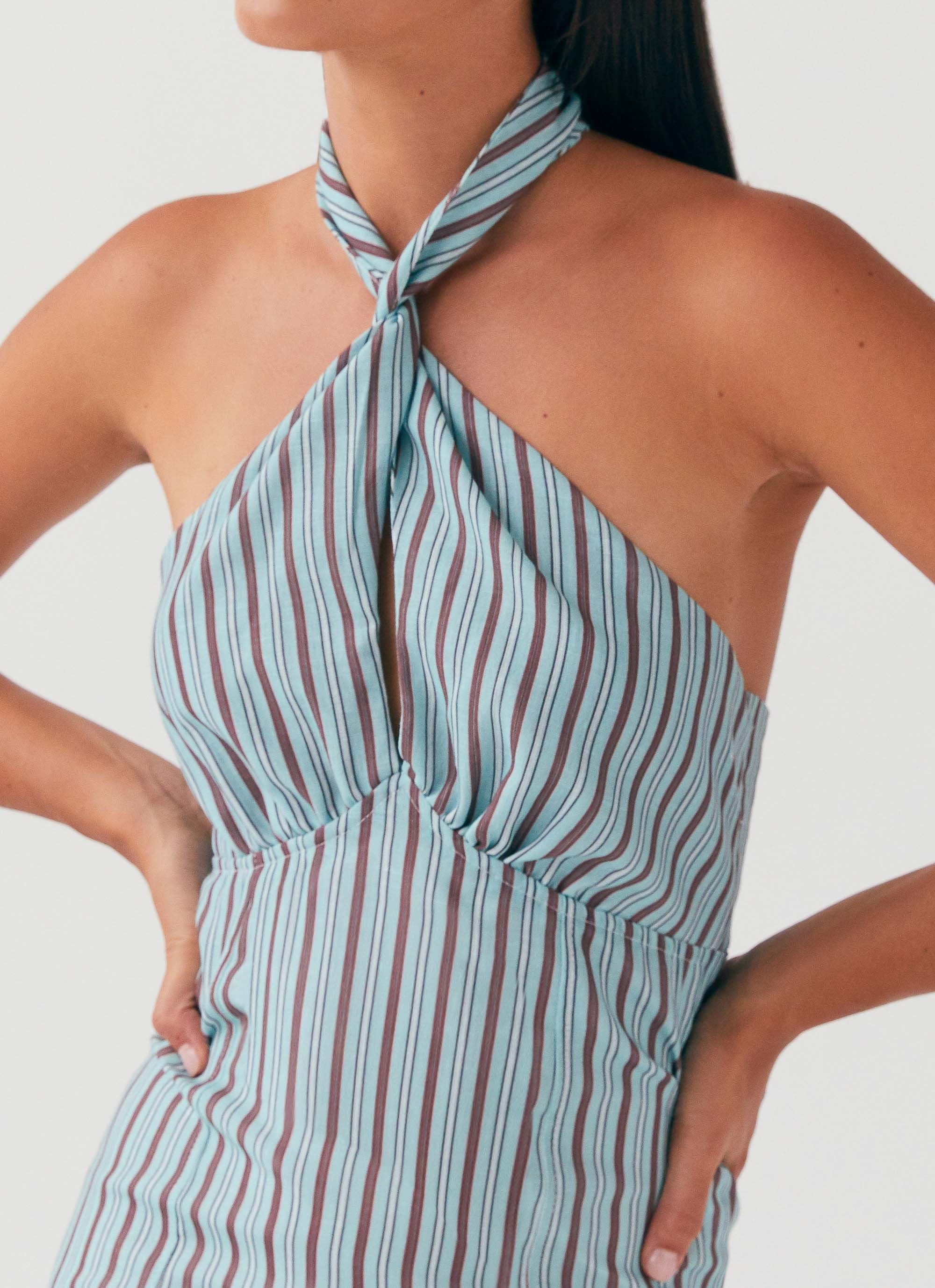 Sabine Linen Mini Dress - Coastal Stripe - Image 5