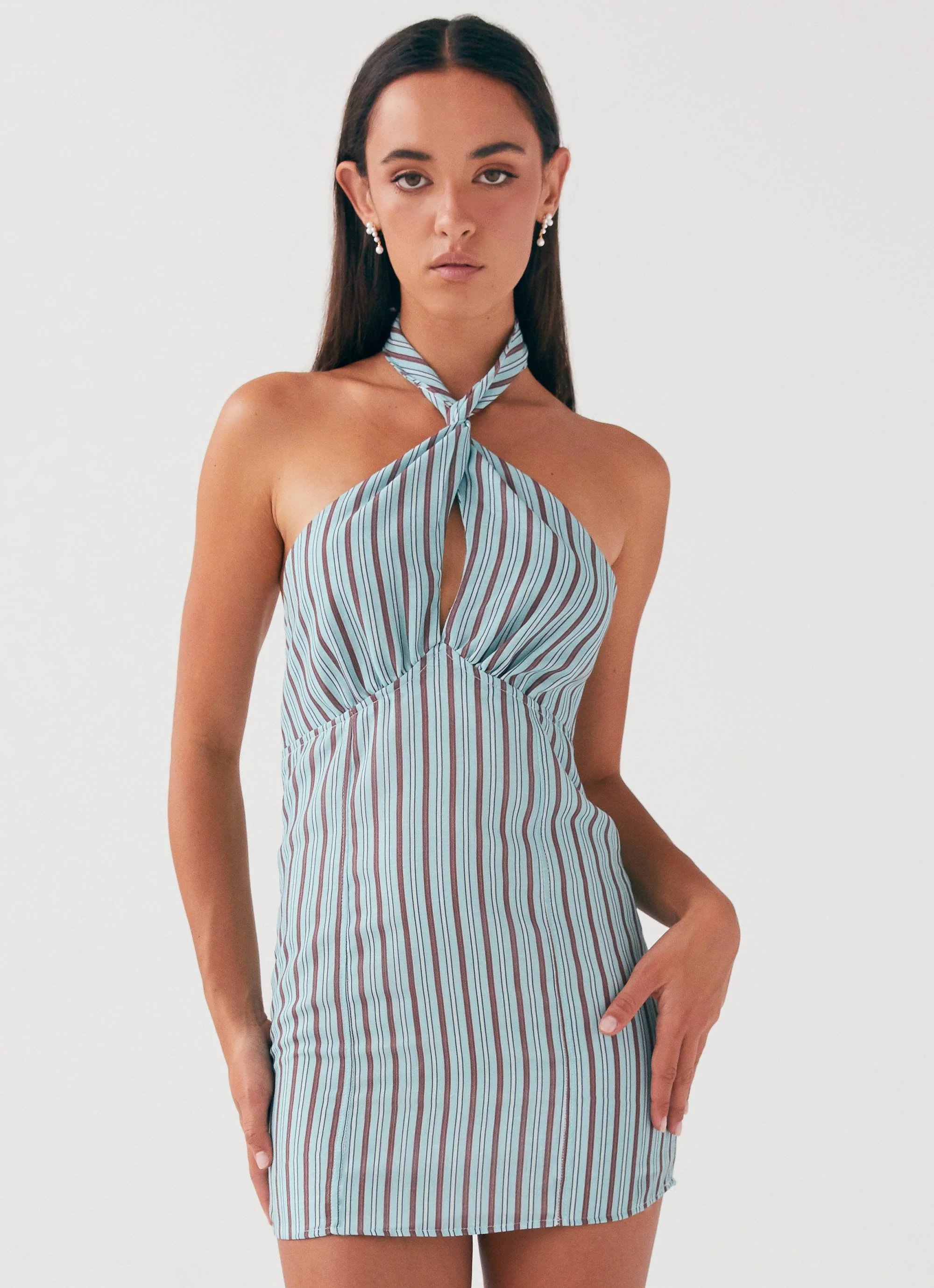 Sabine Linen Mini Dress - Coastal Stripe - Image 6