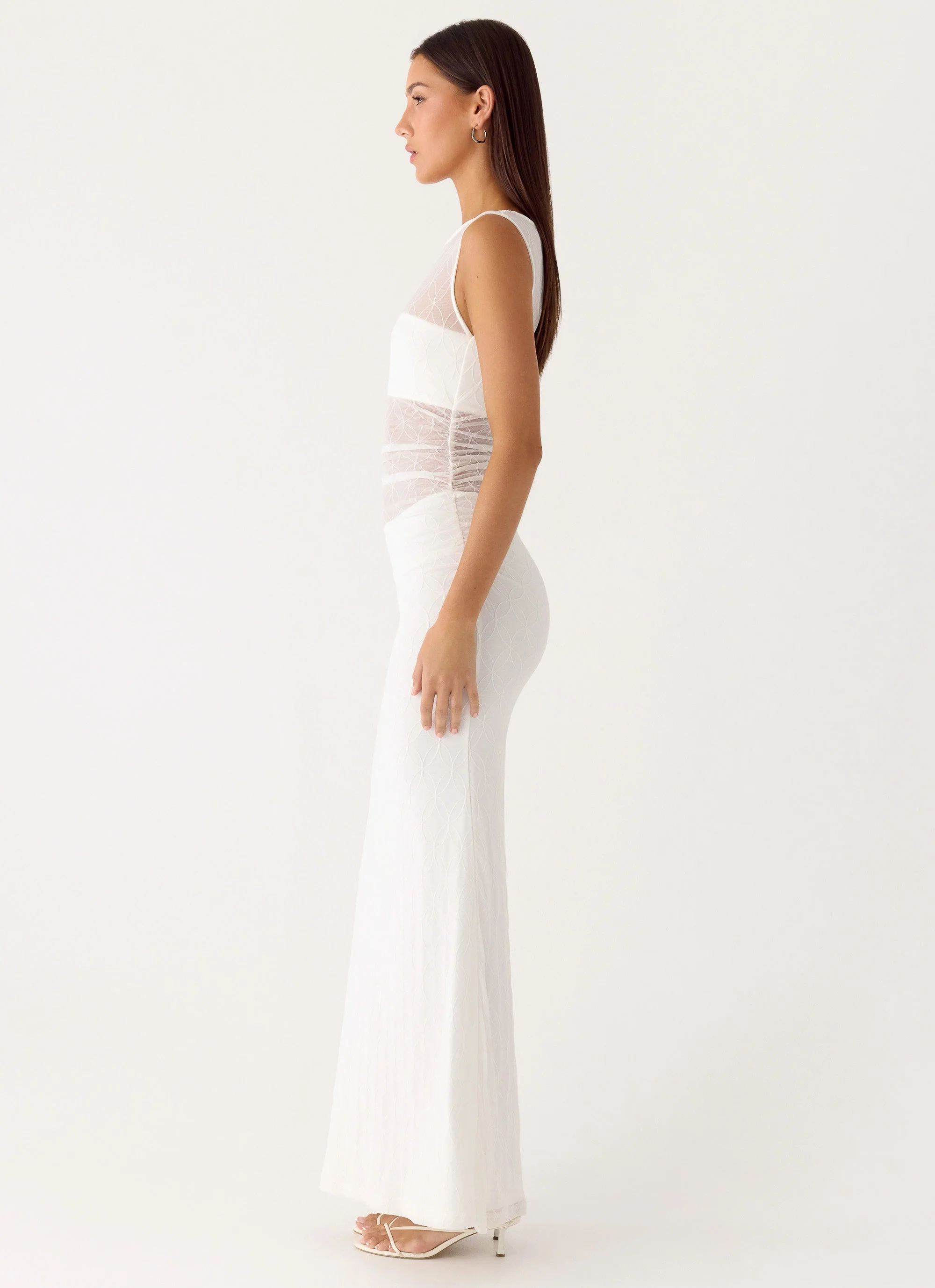 Sabre Maxi Dress - White - Image 2