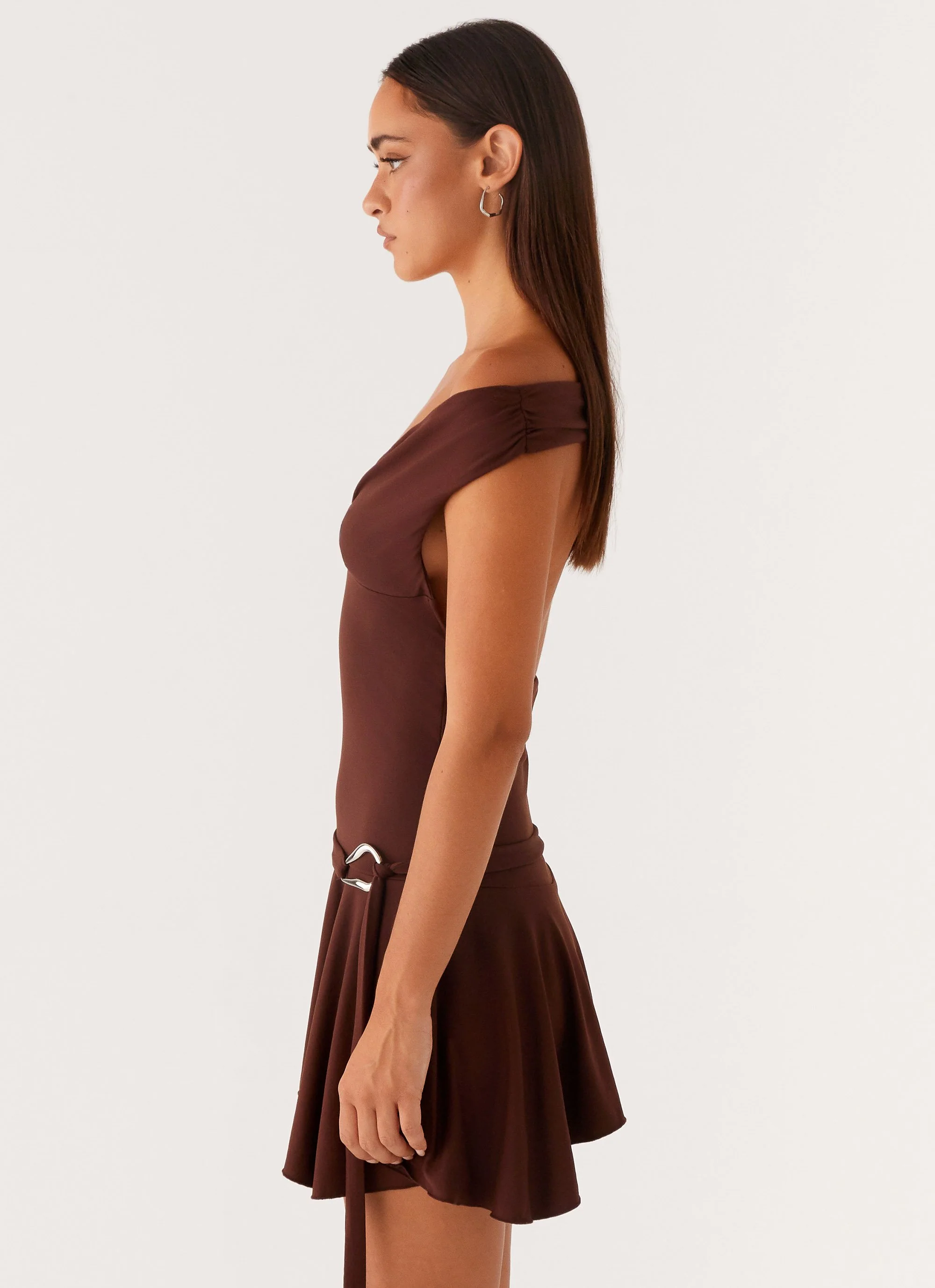 Saffira Mini Dress - Chocolate - Image 4