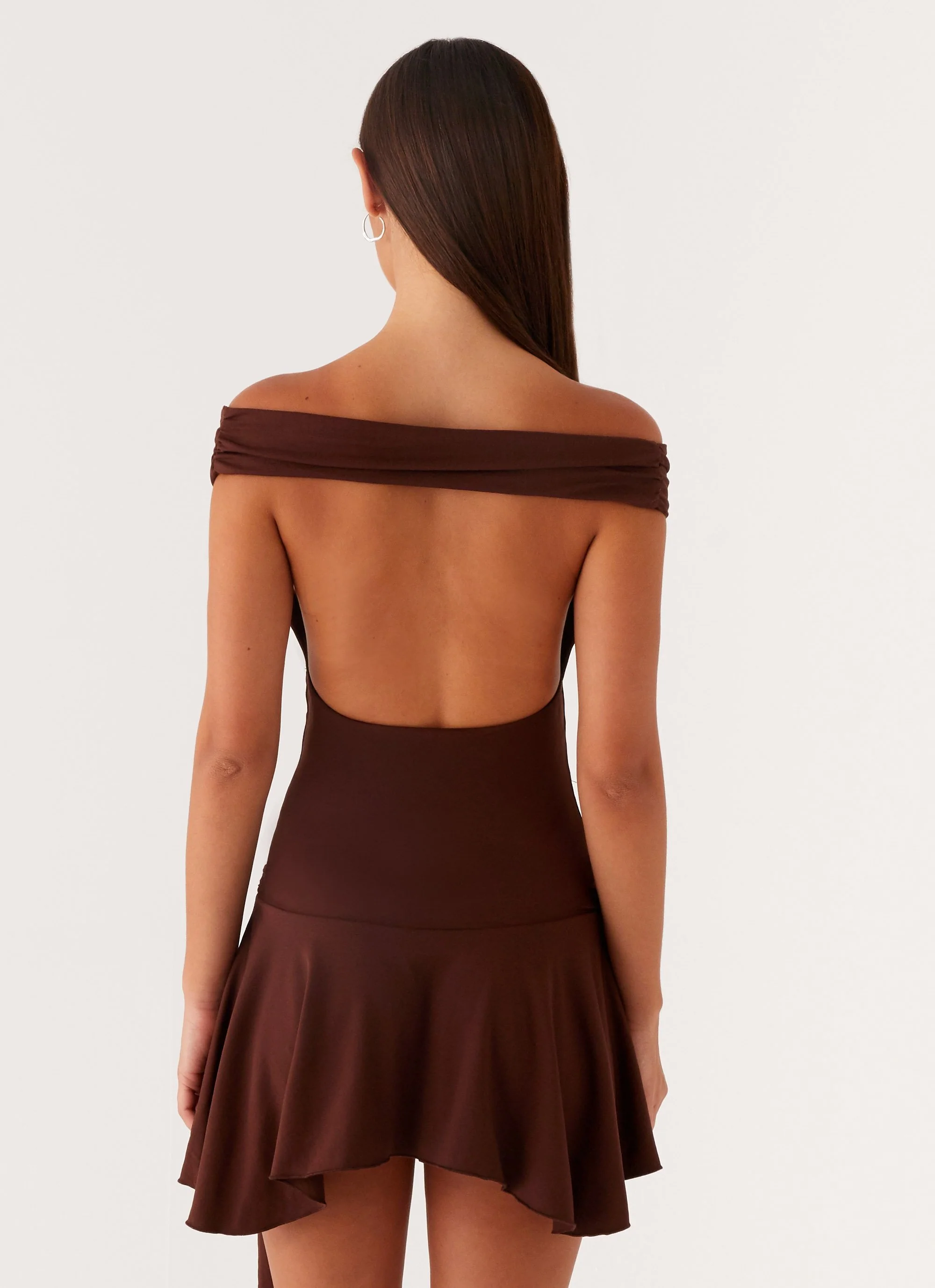 Saffira Mini Dress - Chocolate - Image 8