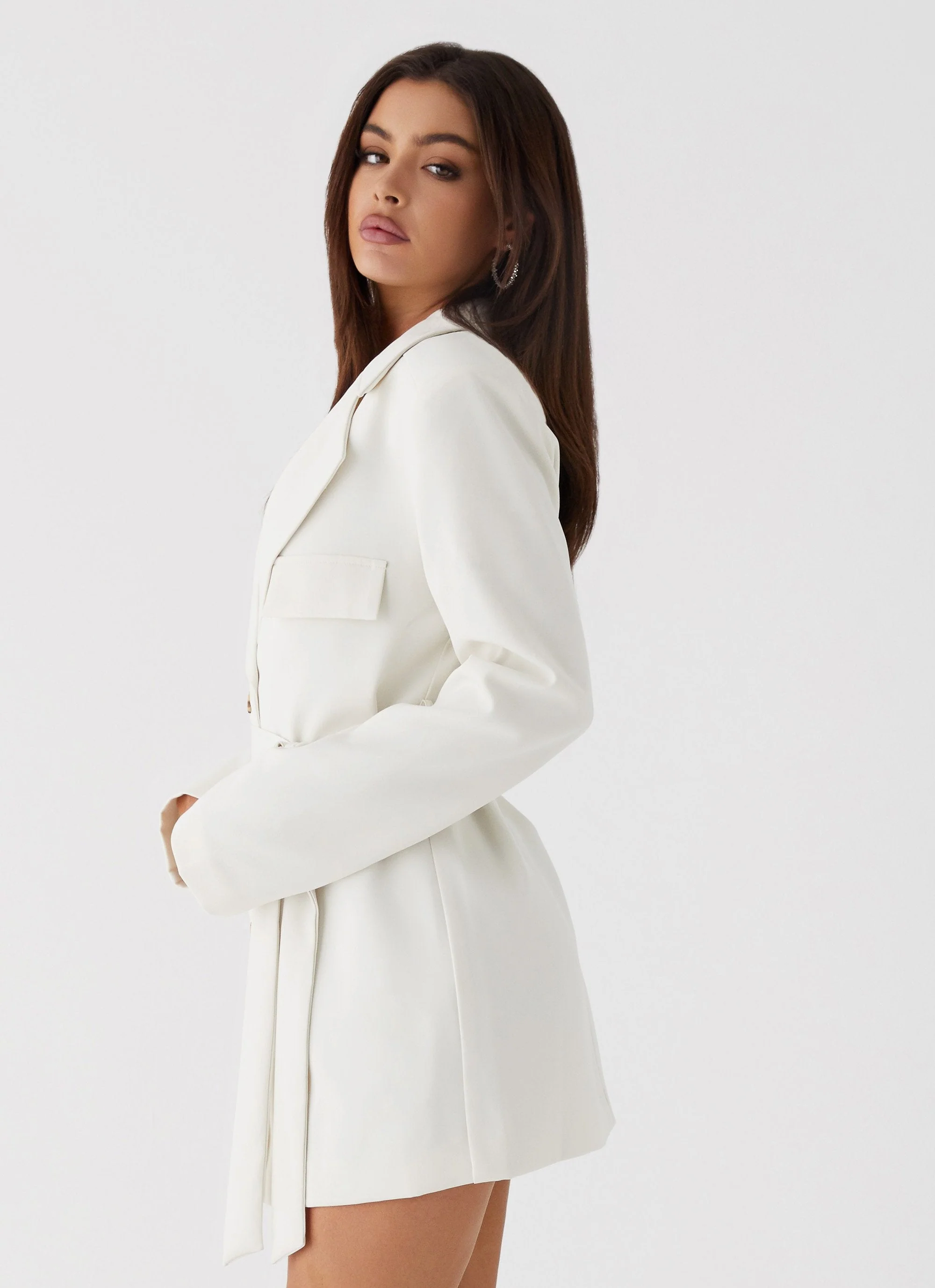 Safia Blazer Mini Dress - White - Image 4